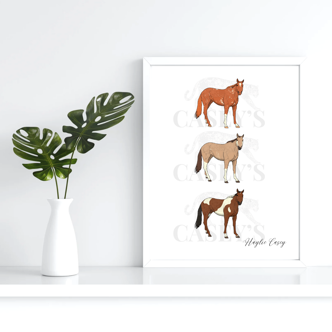 Three Horses Poster - Digital Print