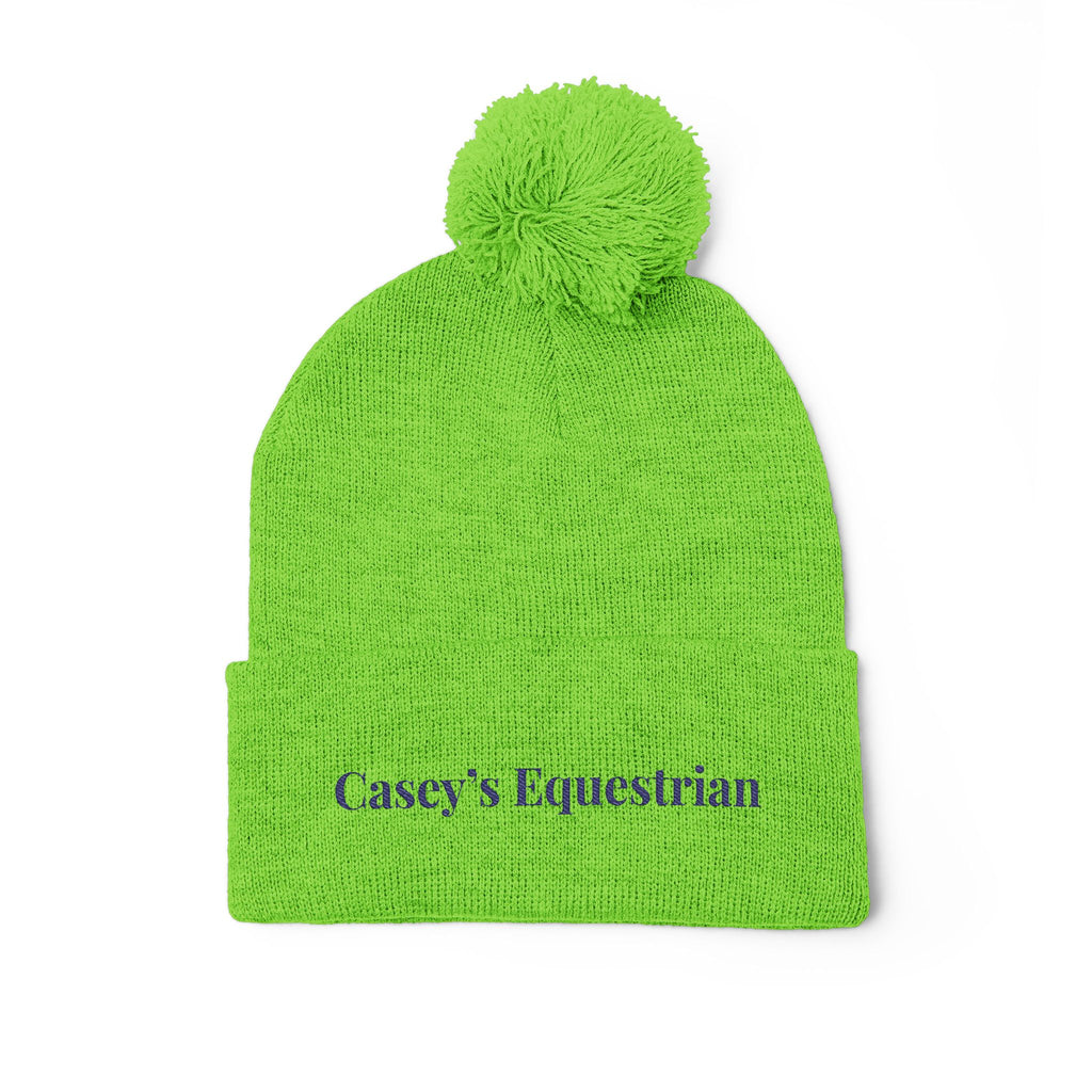 Casey's Embroidered Pom-Pom Winter Hat