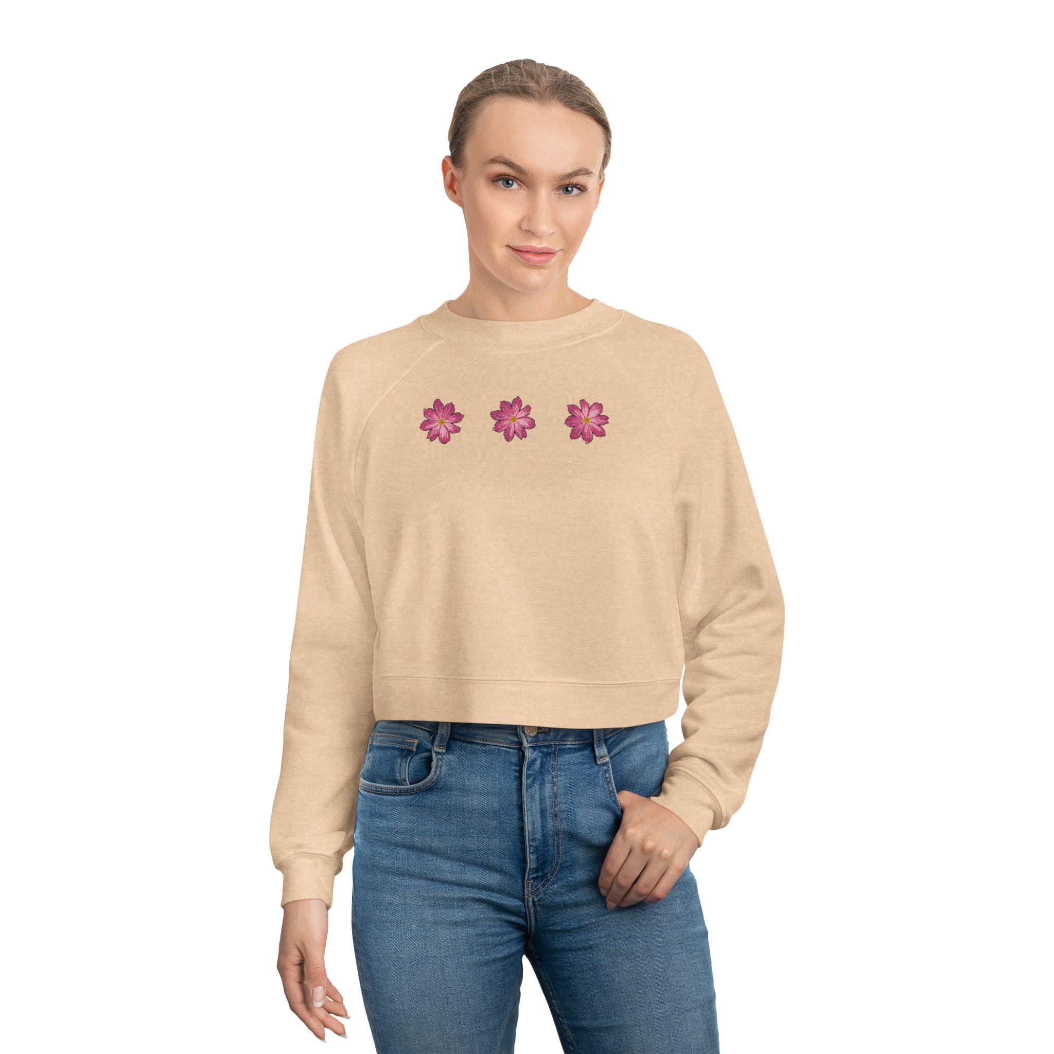 Floral Fleece Crop Pullover