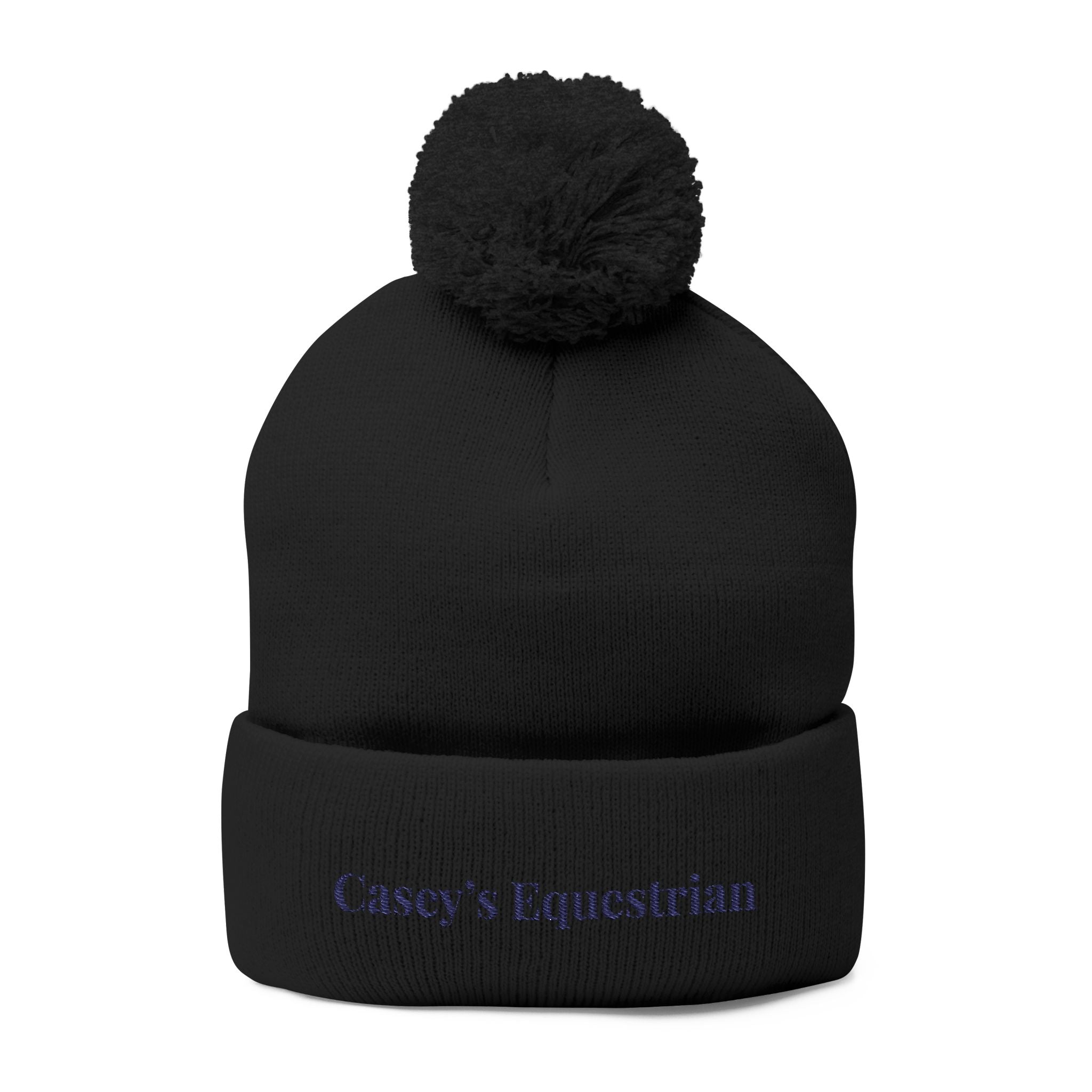 Casey's Embroidered Pom-Pom Winter Hat