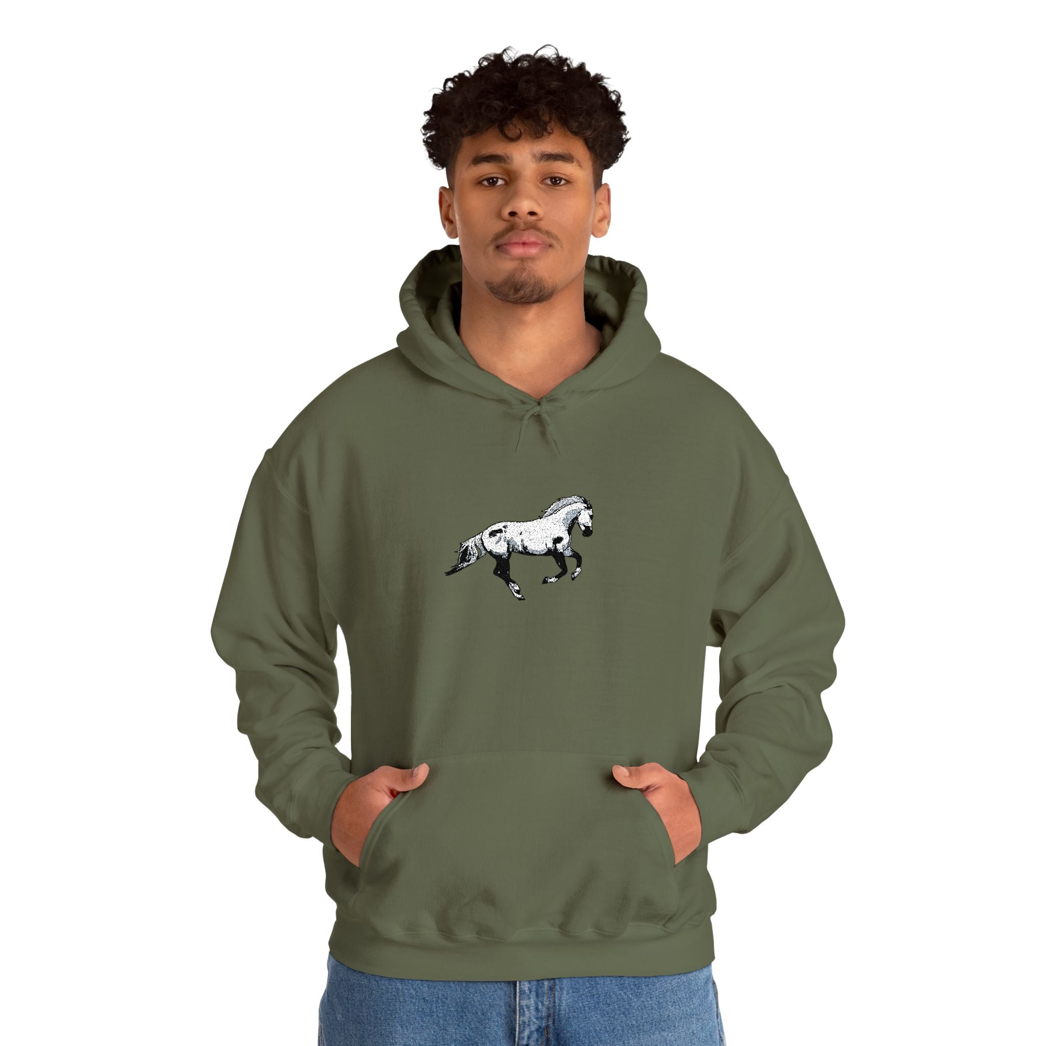 Embroidered Horse Hoodie