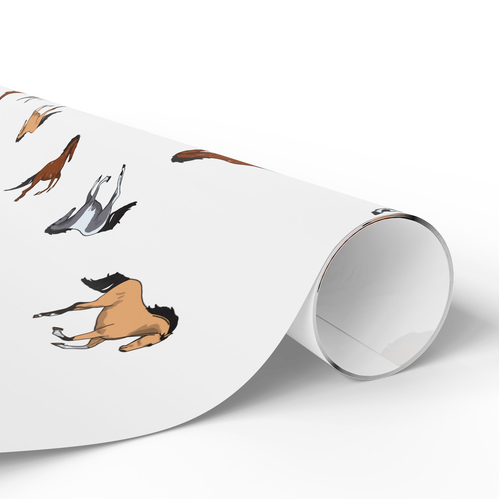 Horse Pattern Wrapping Paper — Cute Galloping Horses Gift Wrap