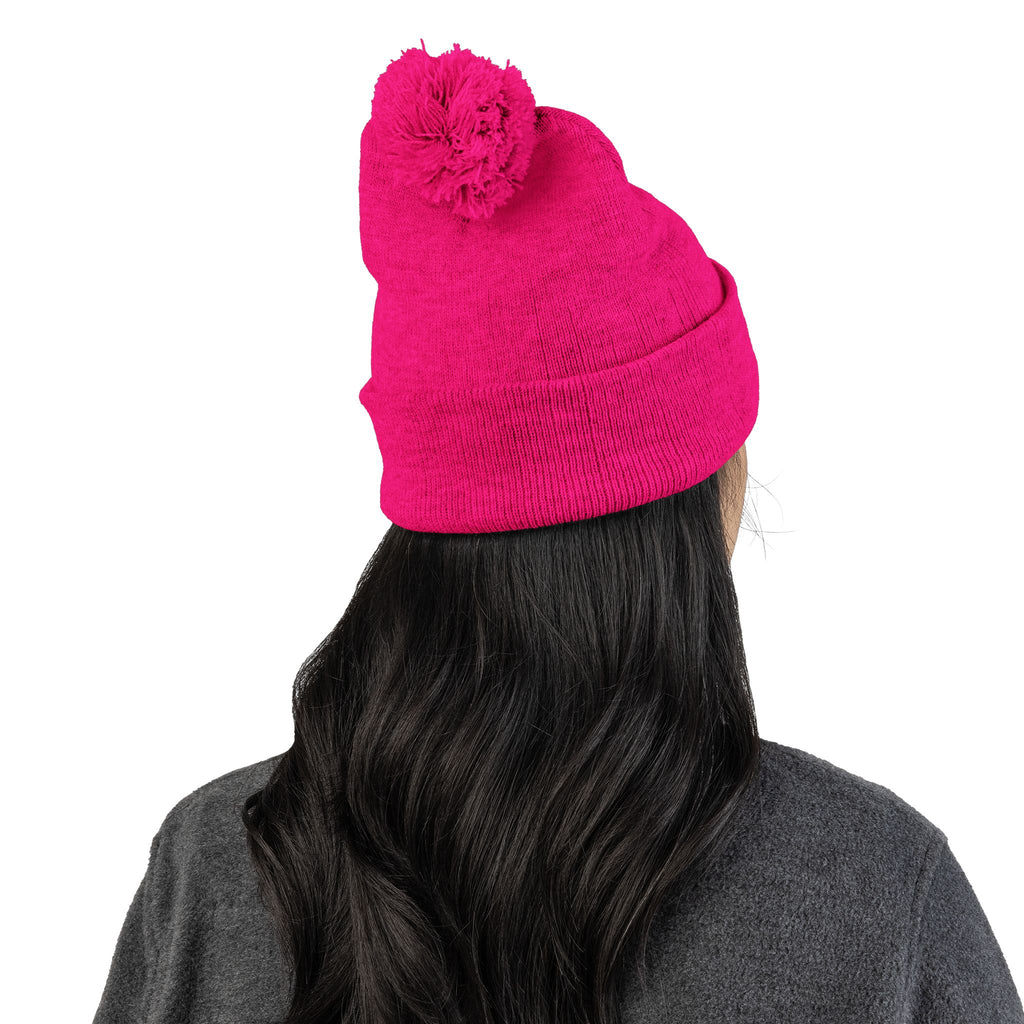 Casey's Embroidered Pom-Pom Winter Hat