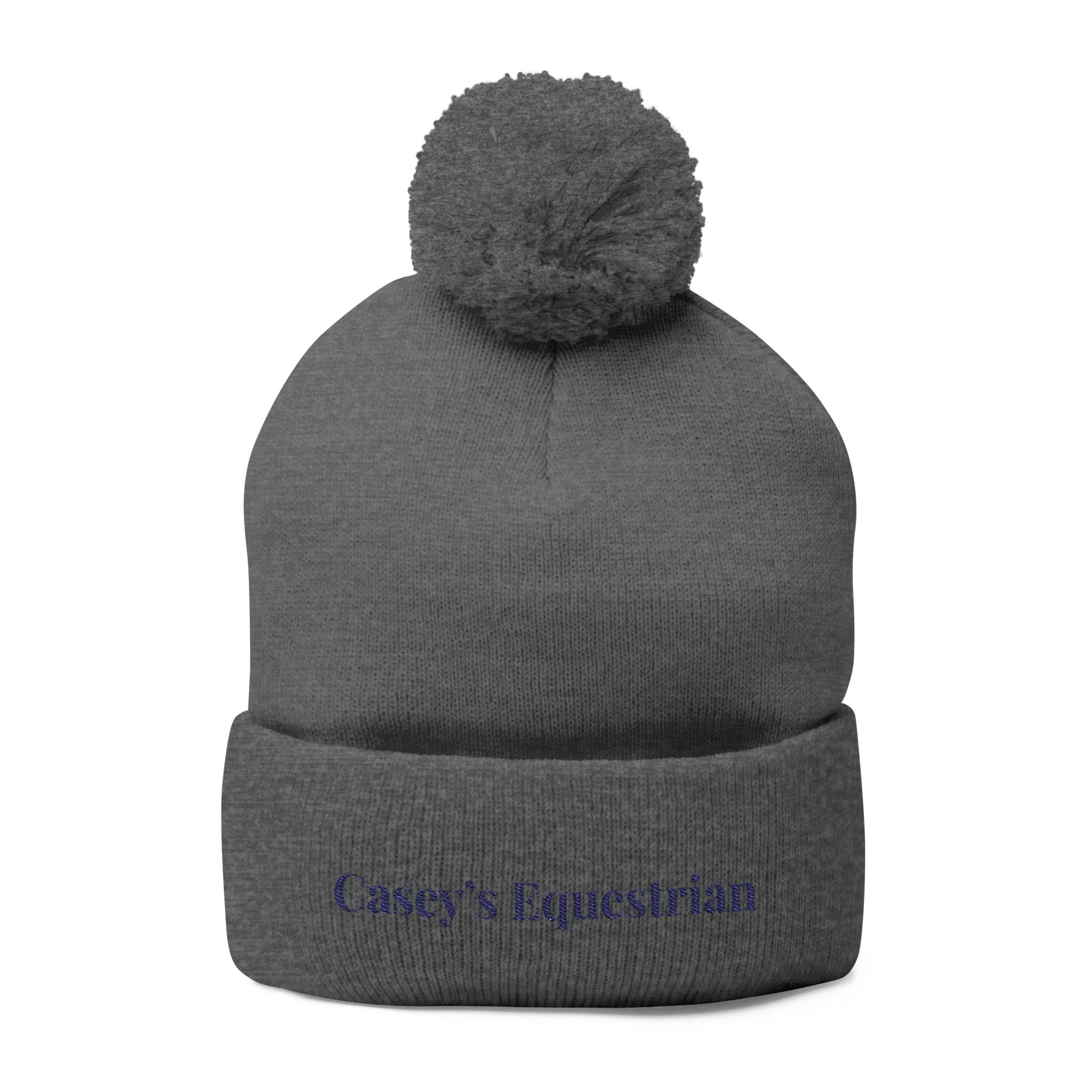 Casey's Embroidered Pom-Pom Winter Hat
