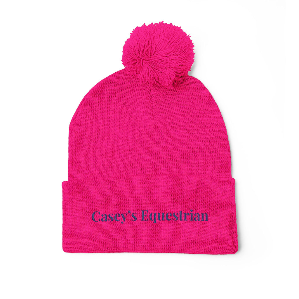 Casey's Embroidered Pom-Pom Winter Hat