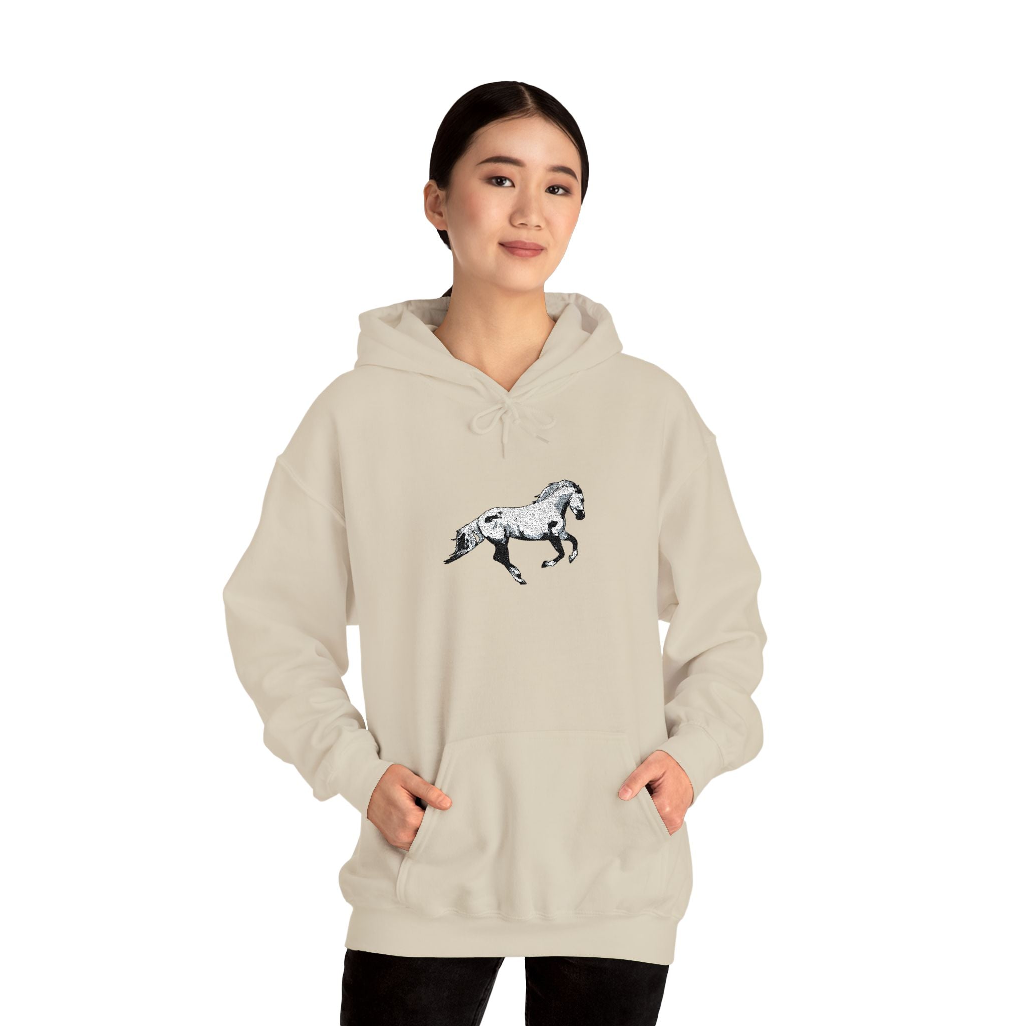Embroidered Horse Hoodie