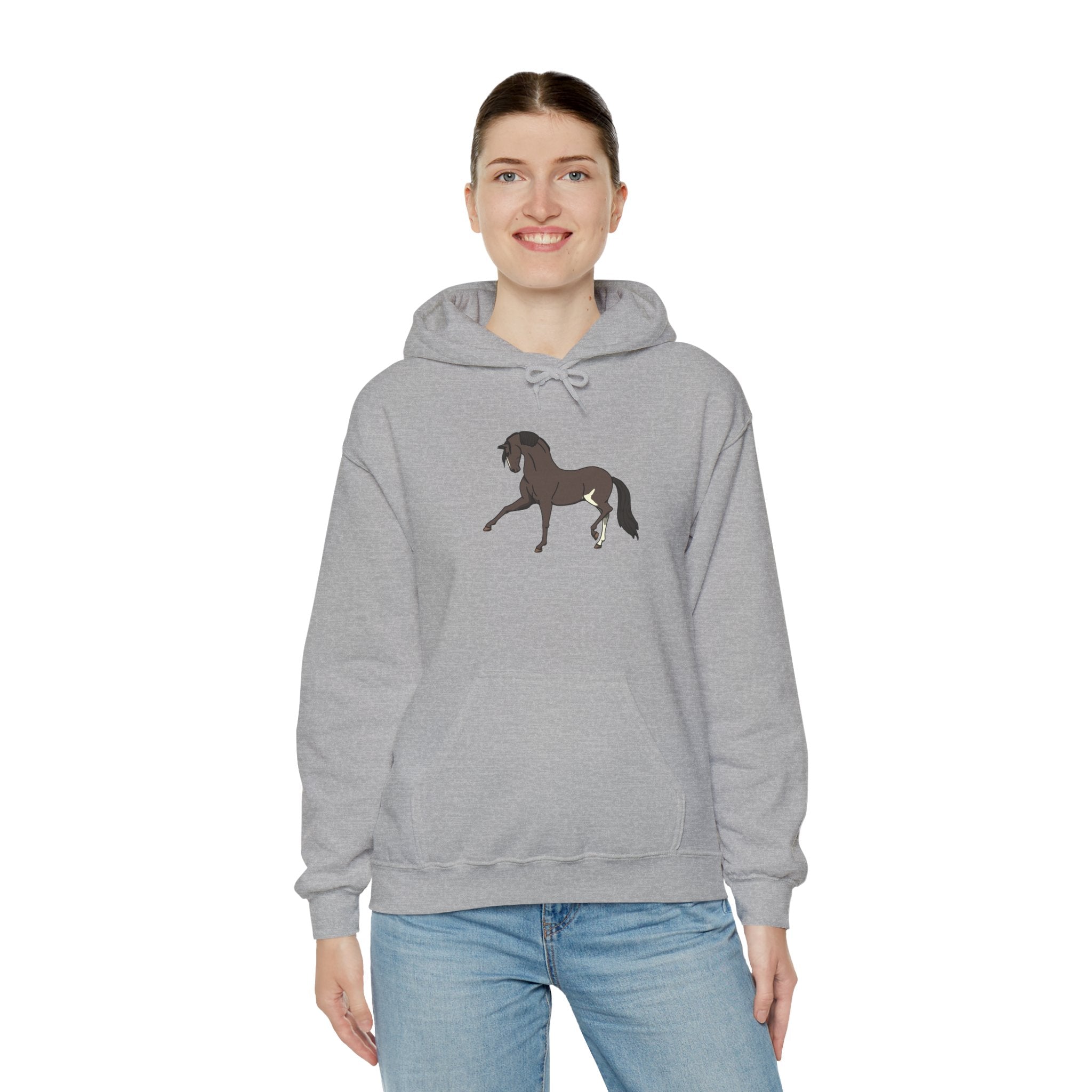 Elegant Brown Trotting Horse Sweatshirt