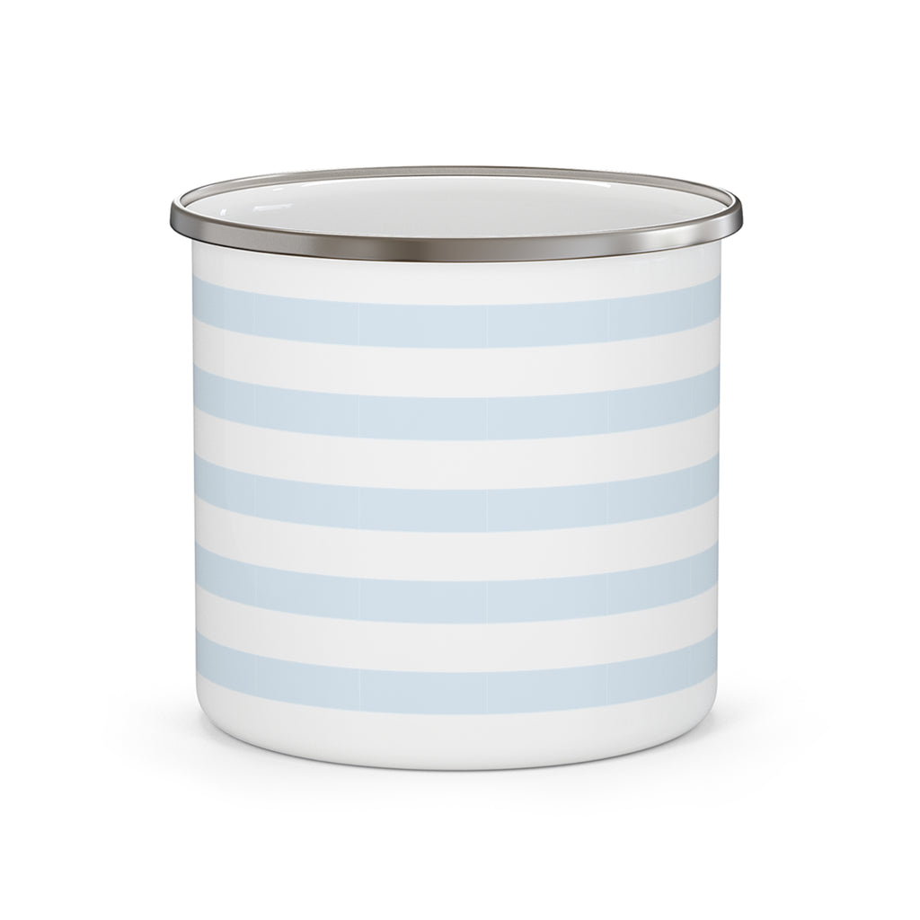 Blue Striped Enamel Mug