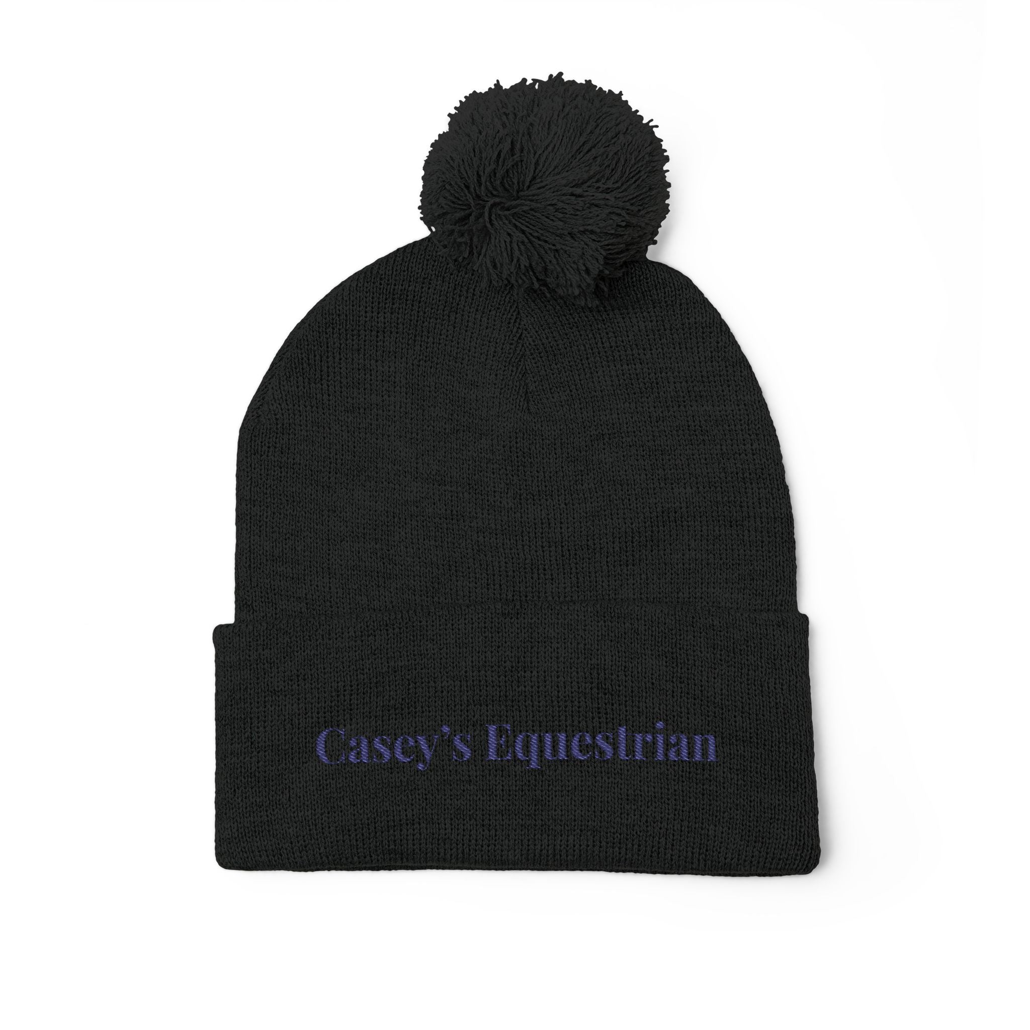 Casey's Embroidered Pom-Pom Winter Hat