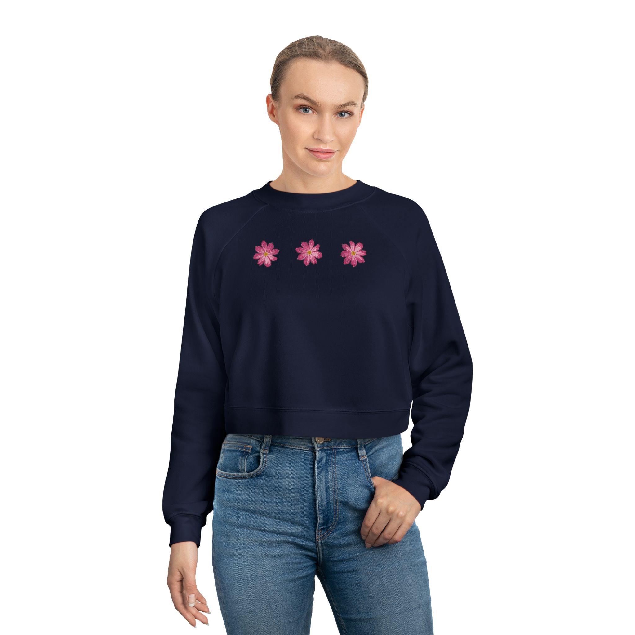 Floral Fleece Crop Pullover