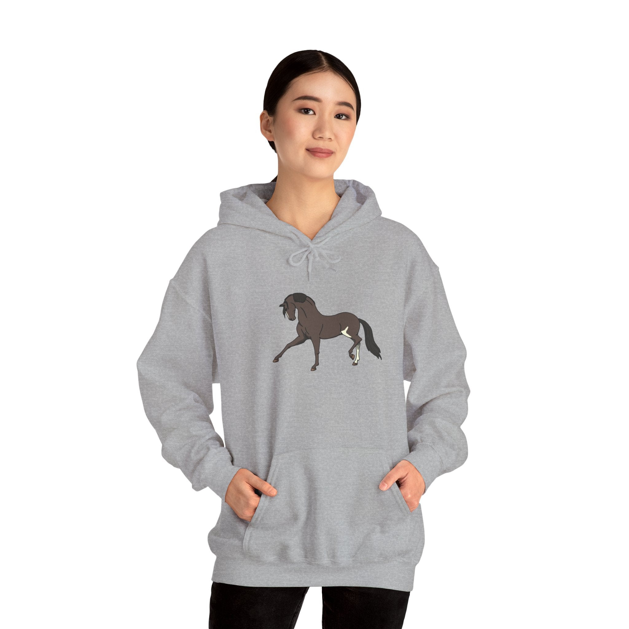 Elegant Brown Trotting Horse Sweatshirt