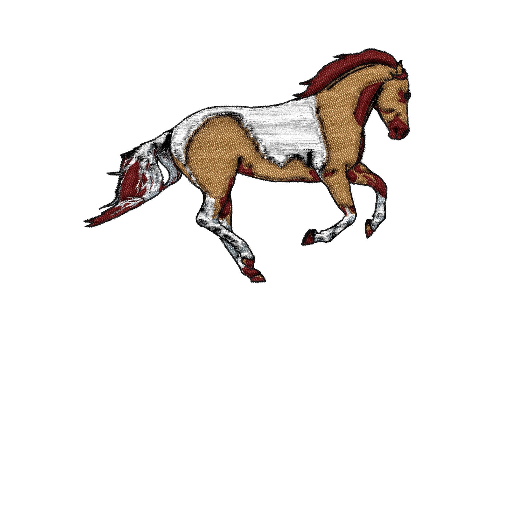 Painted Pinto Horse Hoodie - Small Chest Artwork, Equestrian Gift