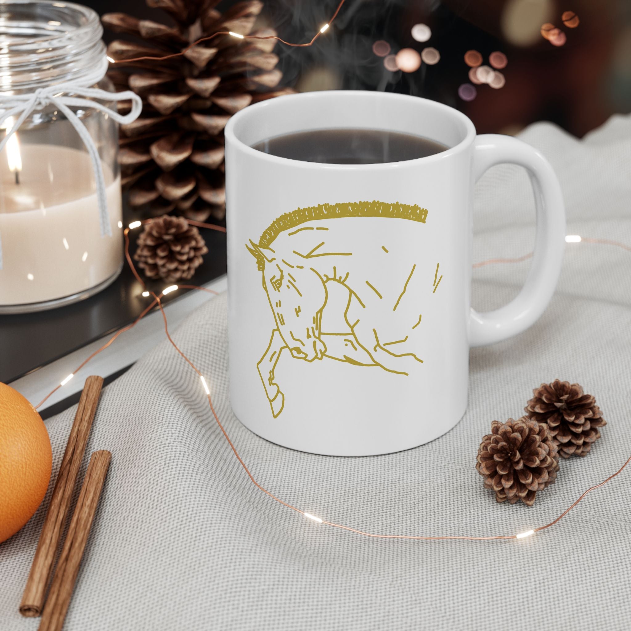 Golden Horse Ceramic Mug