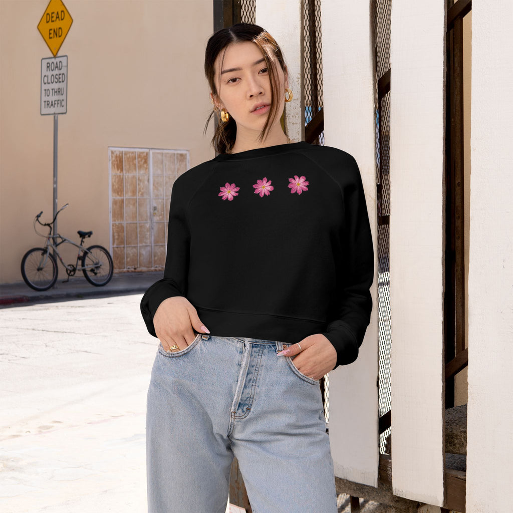 Floral Fleece Crop Pullover