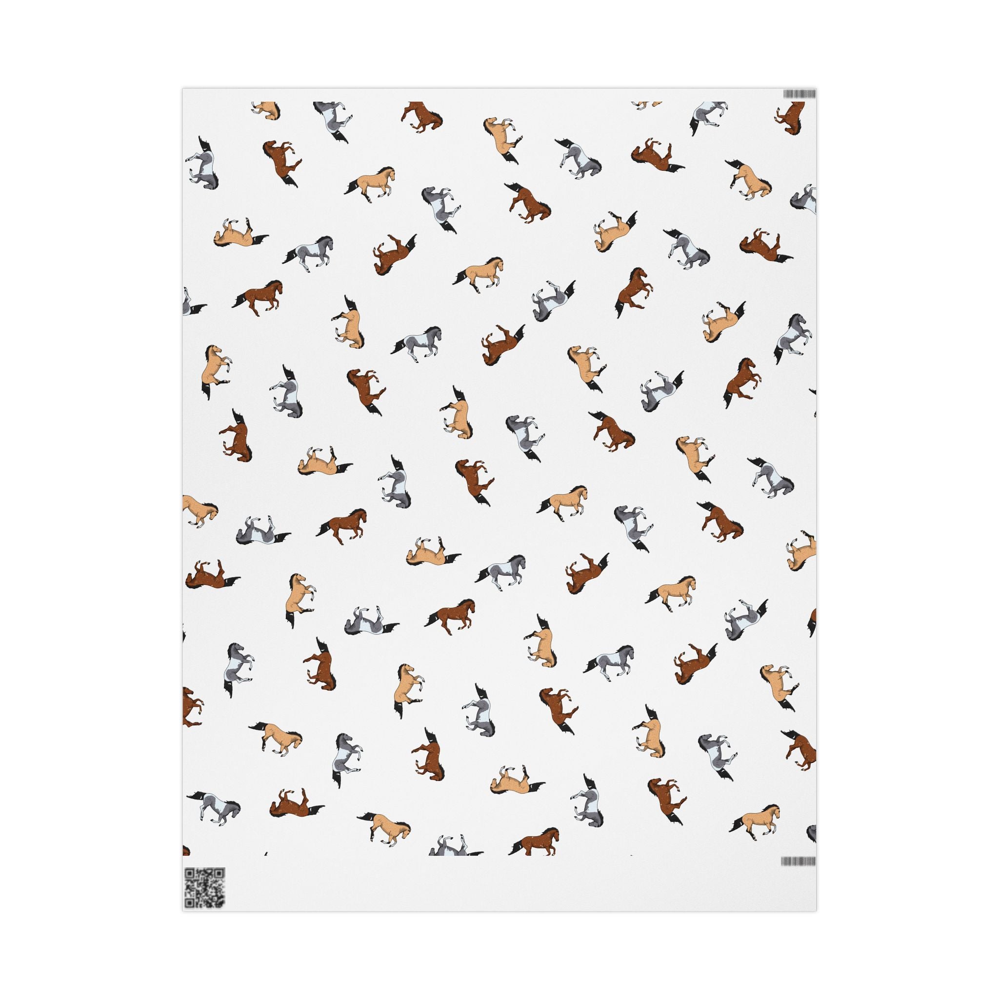 Horse Pattern Wrapping Paper — Cute Galloping Horses Gift Wrap