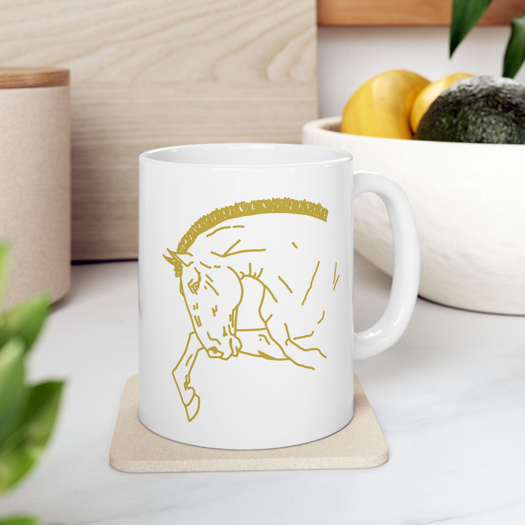 Golden Horse Ceramic Mug