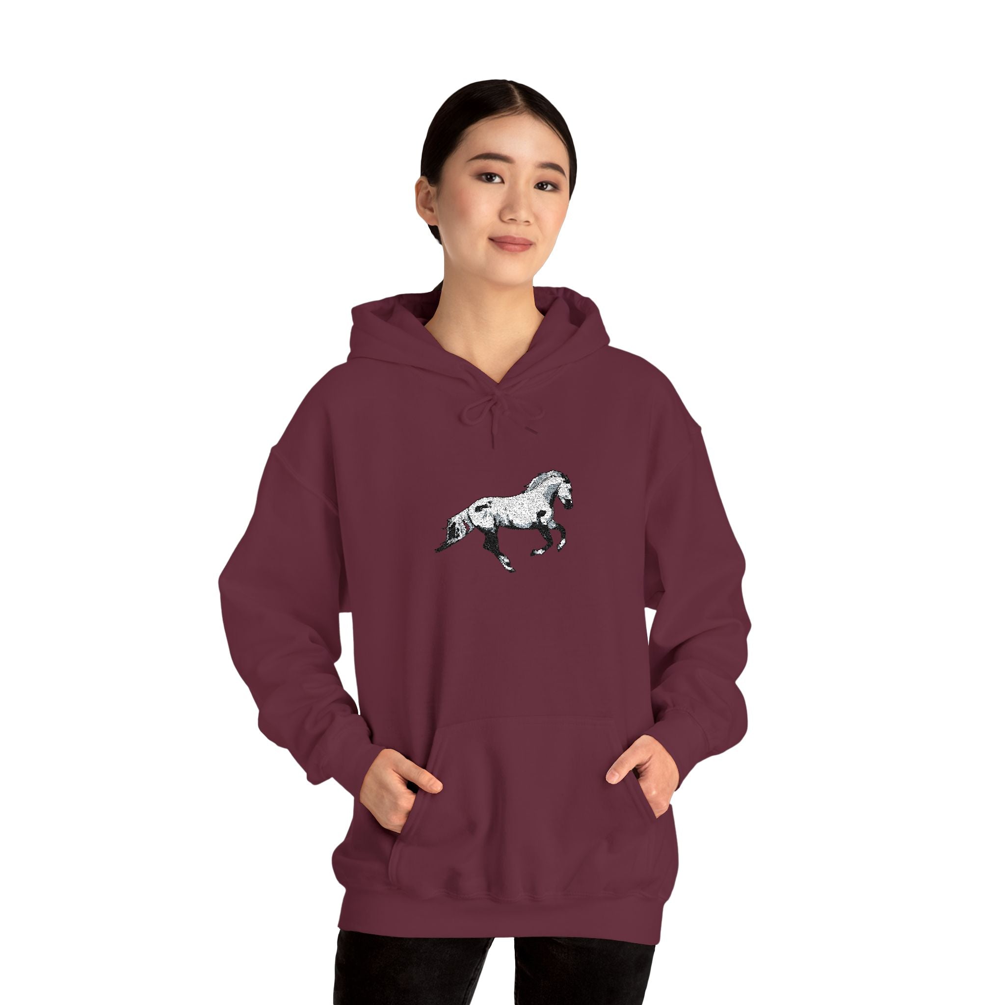 Embroidered Horse Hoodie