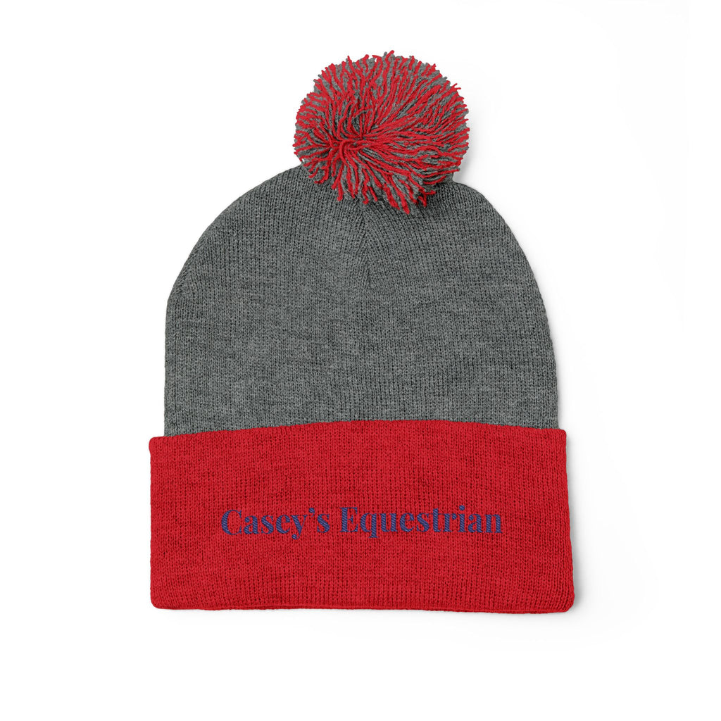Casey's Embroidered Pom-Pom Winter Hat