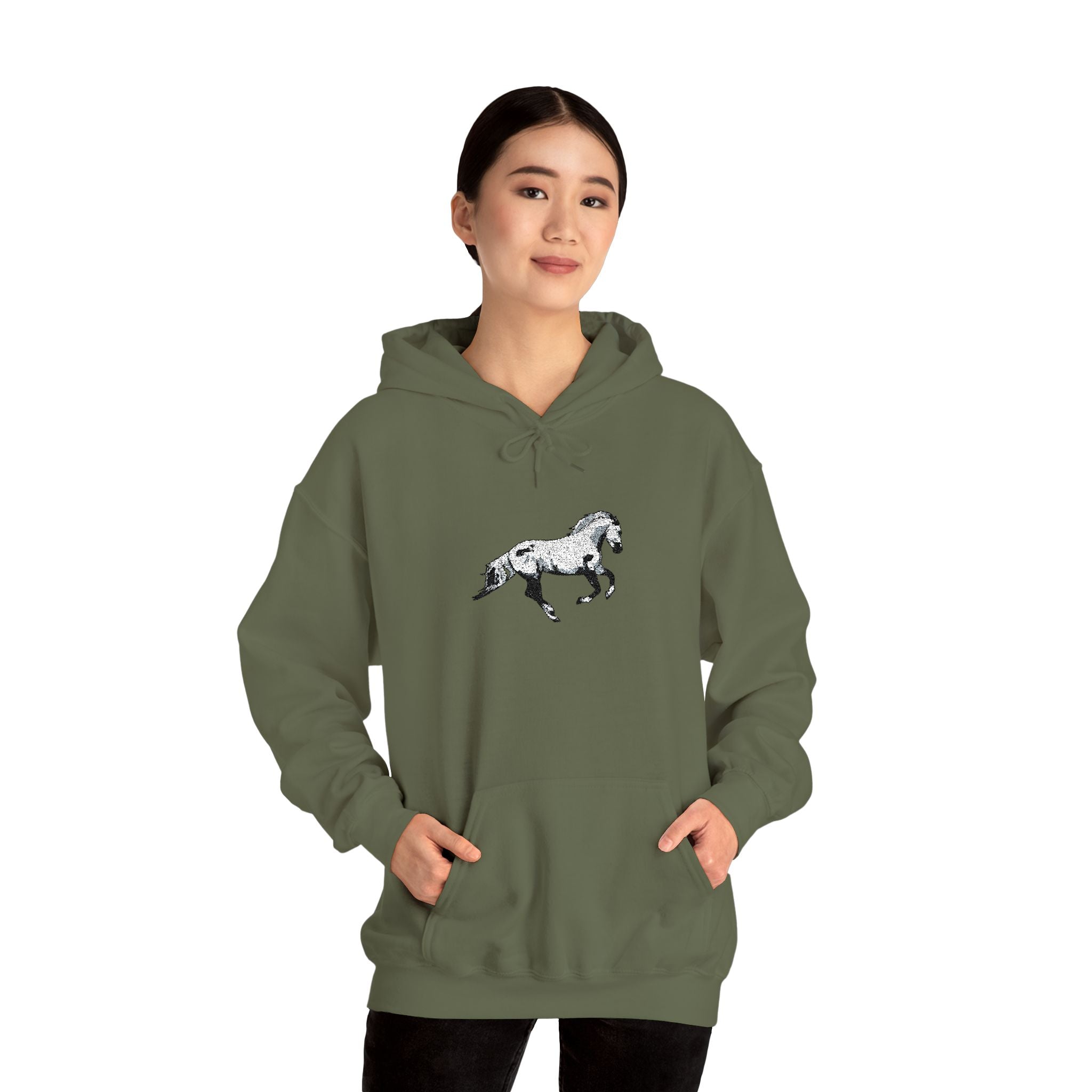 Embroidered Horse Hoodie
