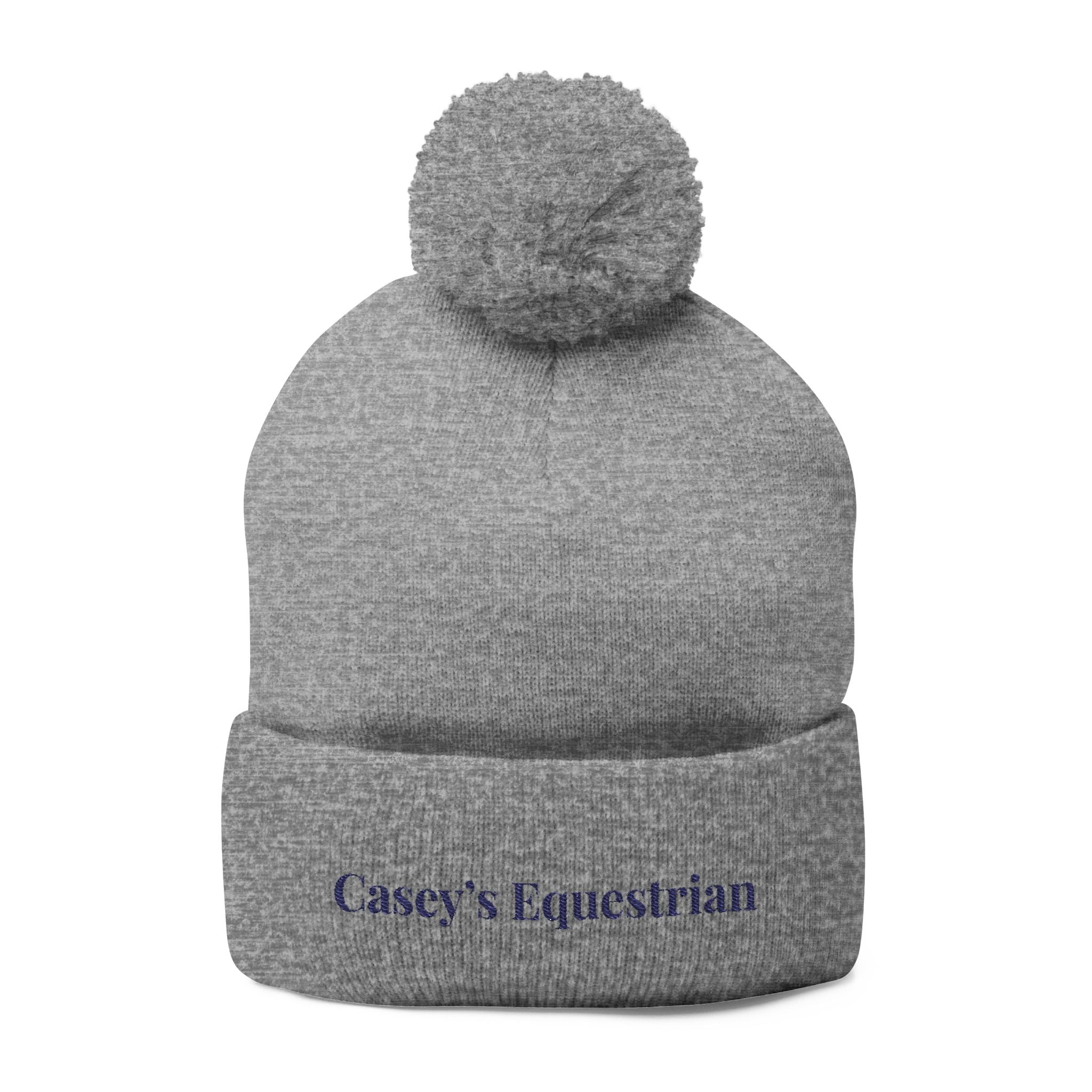 Casey's Embroidered Pom-Pom Winter Hat