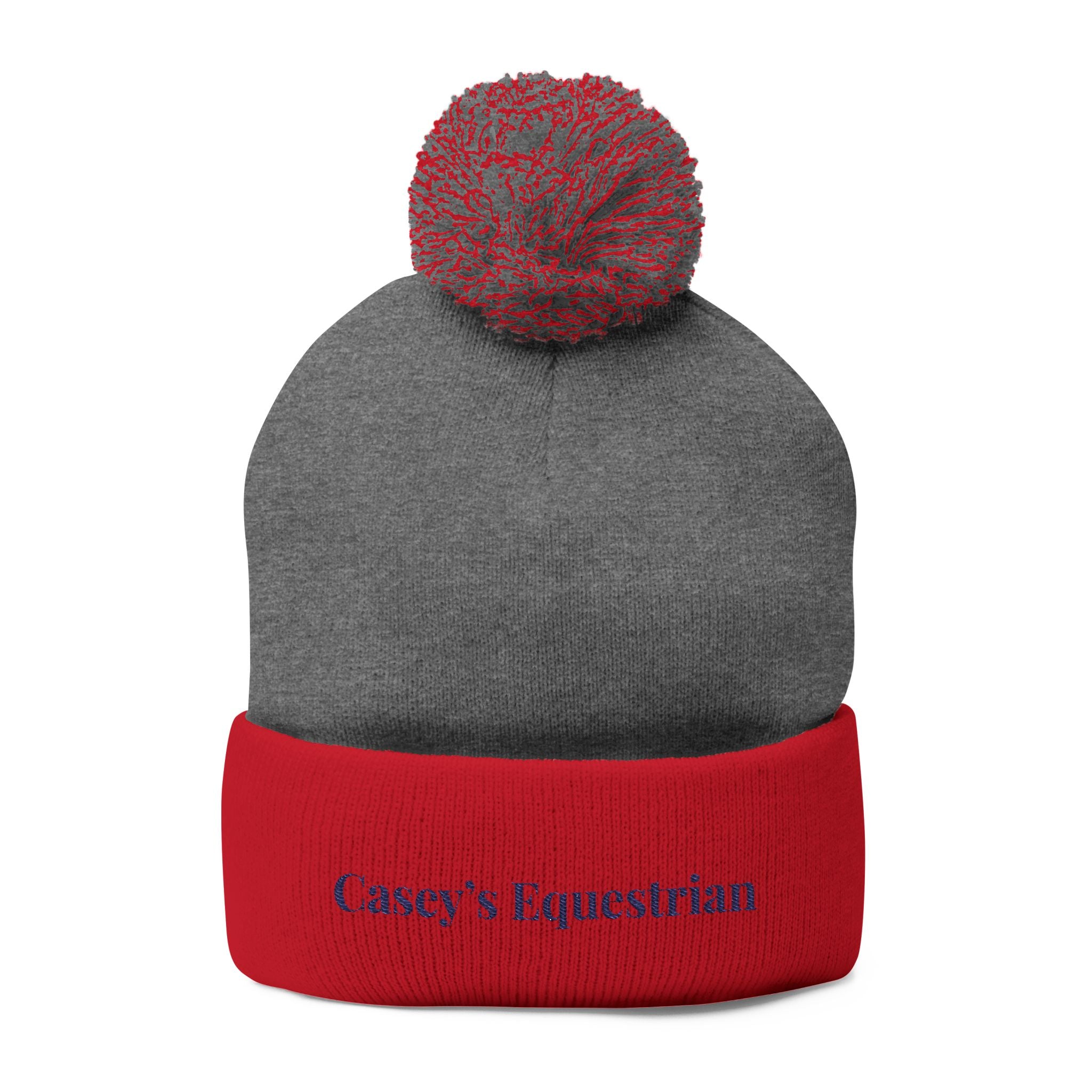Casey's Embroidered Pom-Pom Winter Hat