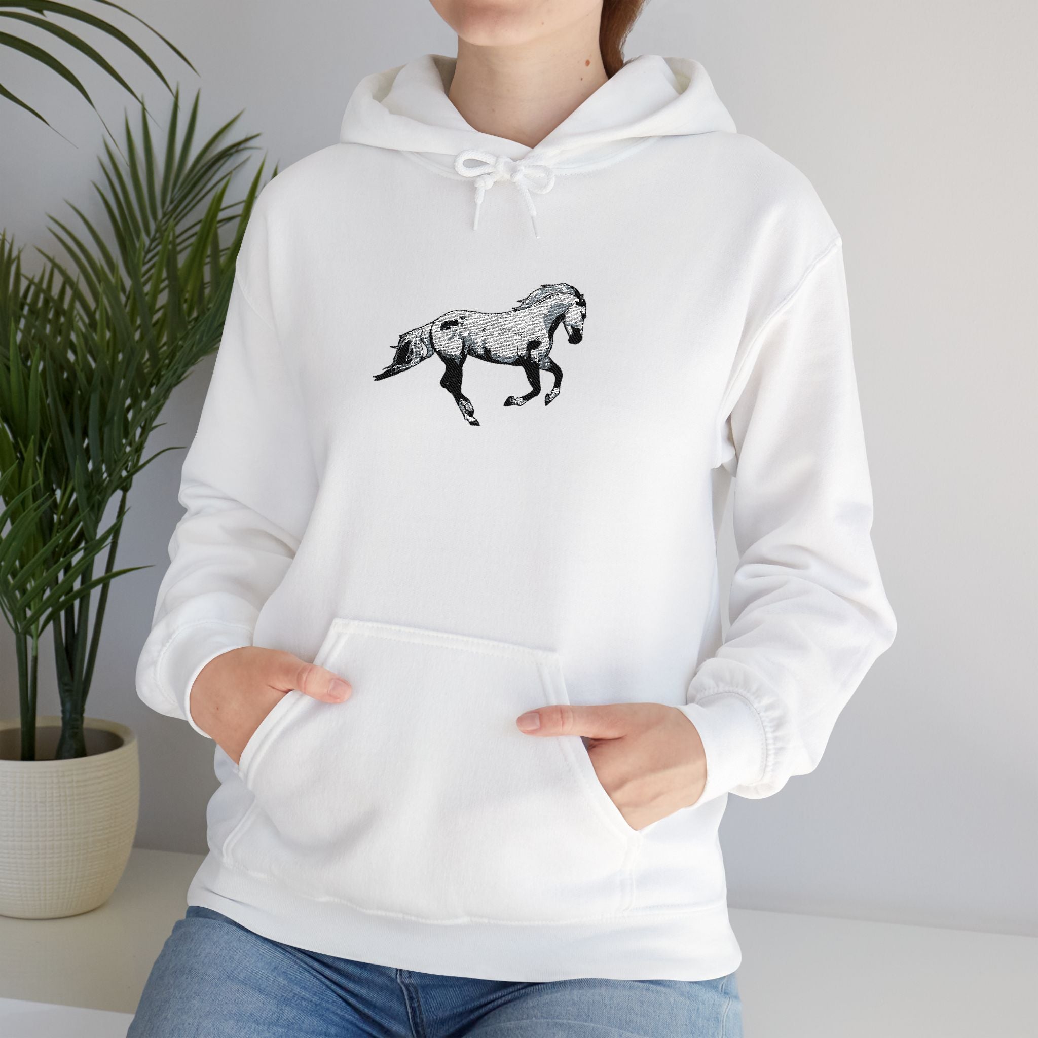 Embroidered Horse Hoodie
