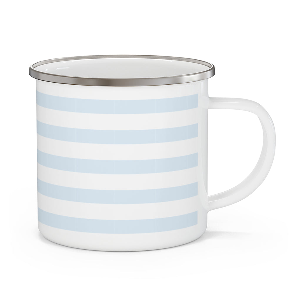 Blue Striped Enamel Mug