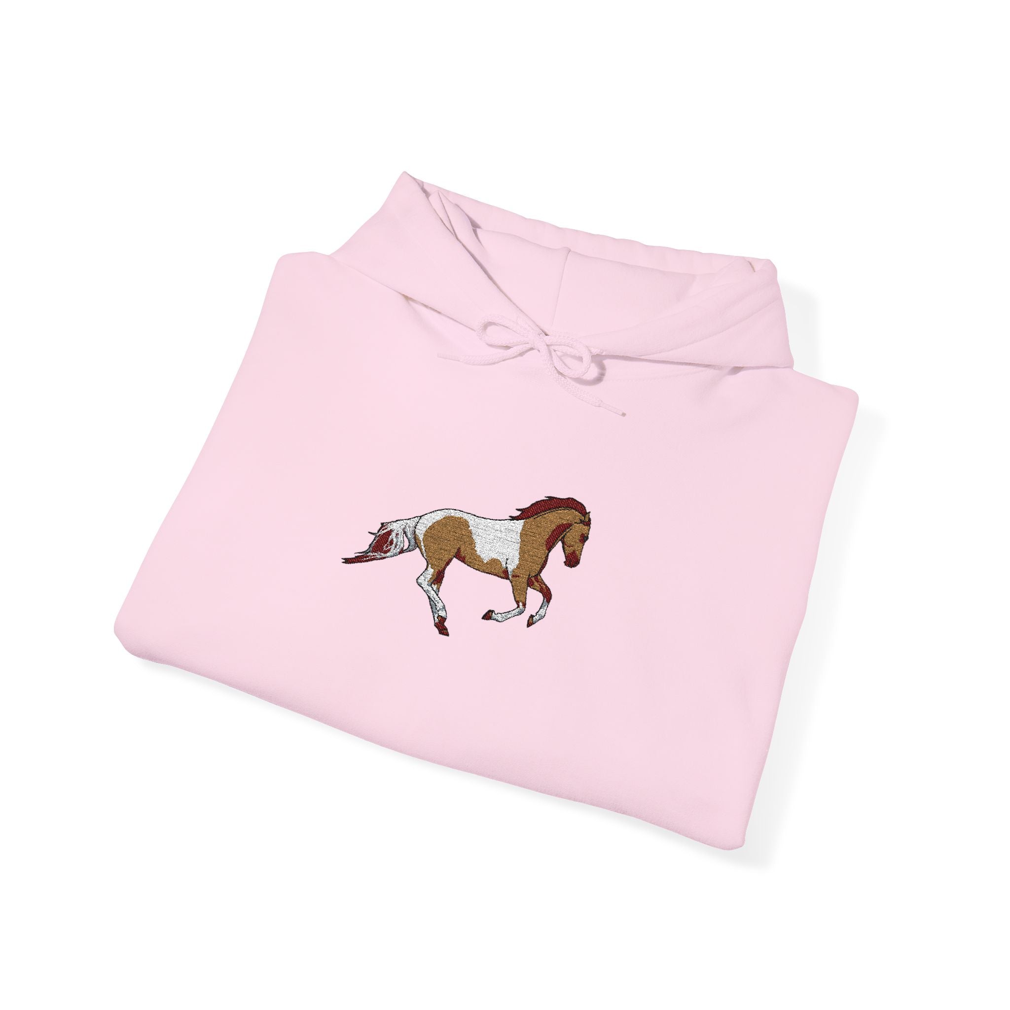 Painted Pinto Horse Hoodie - Small Chest Artwork, Equestrian Gift