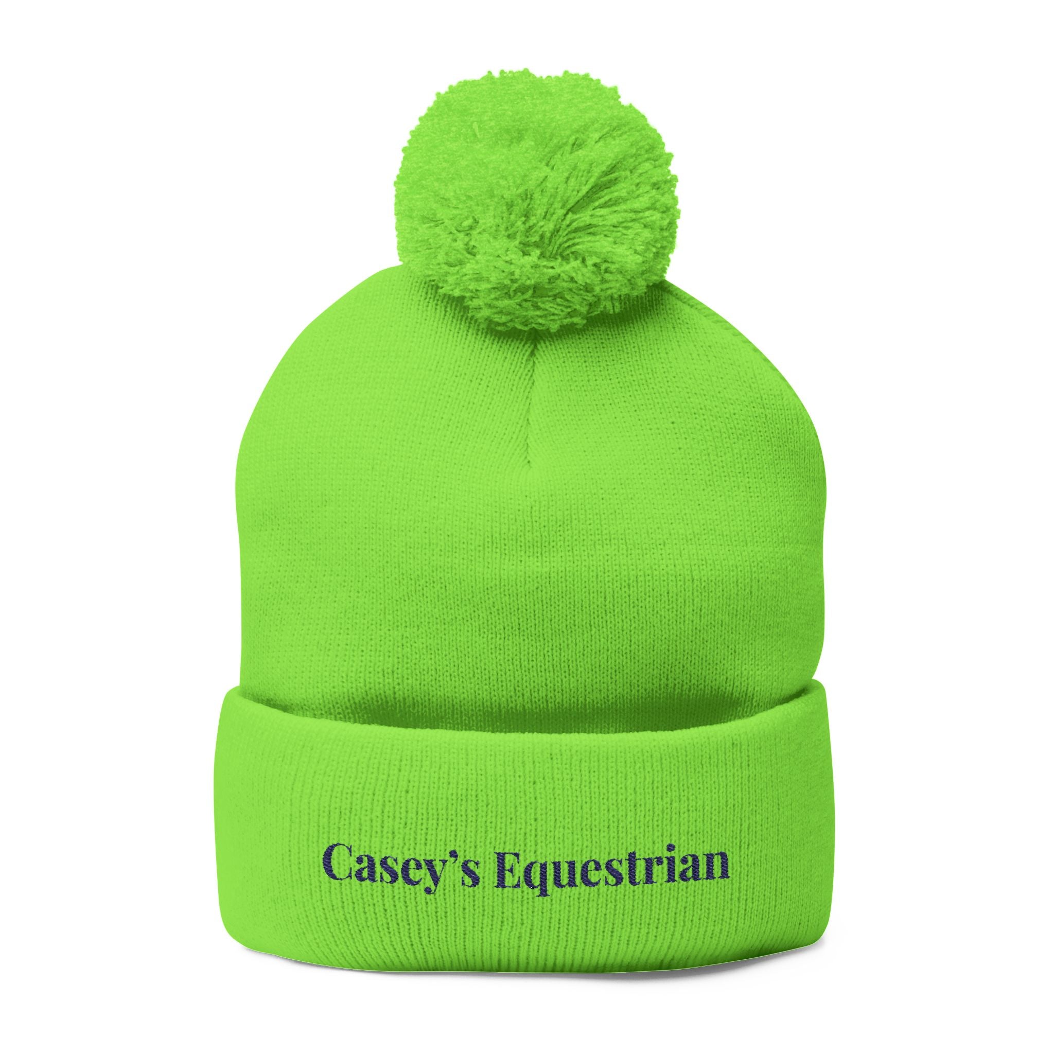 Casey's Embroidered Pom-Pom Winter Hat