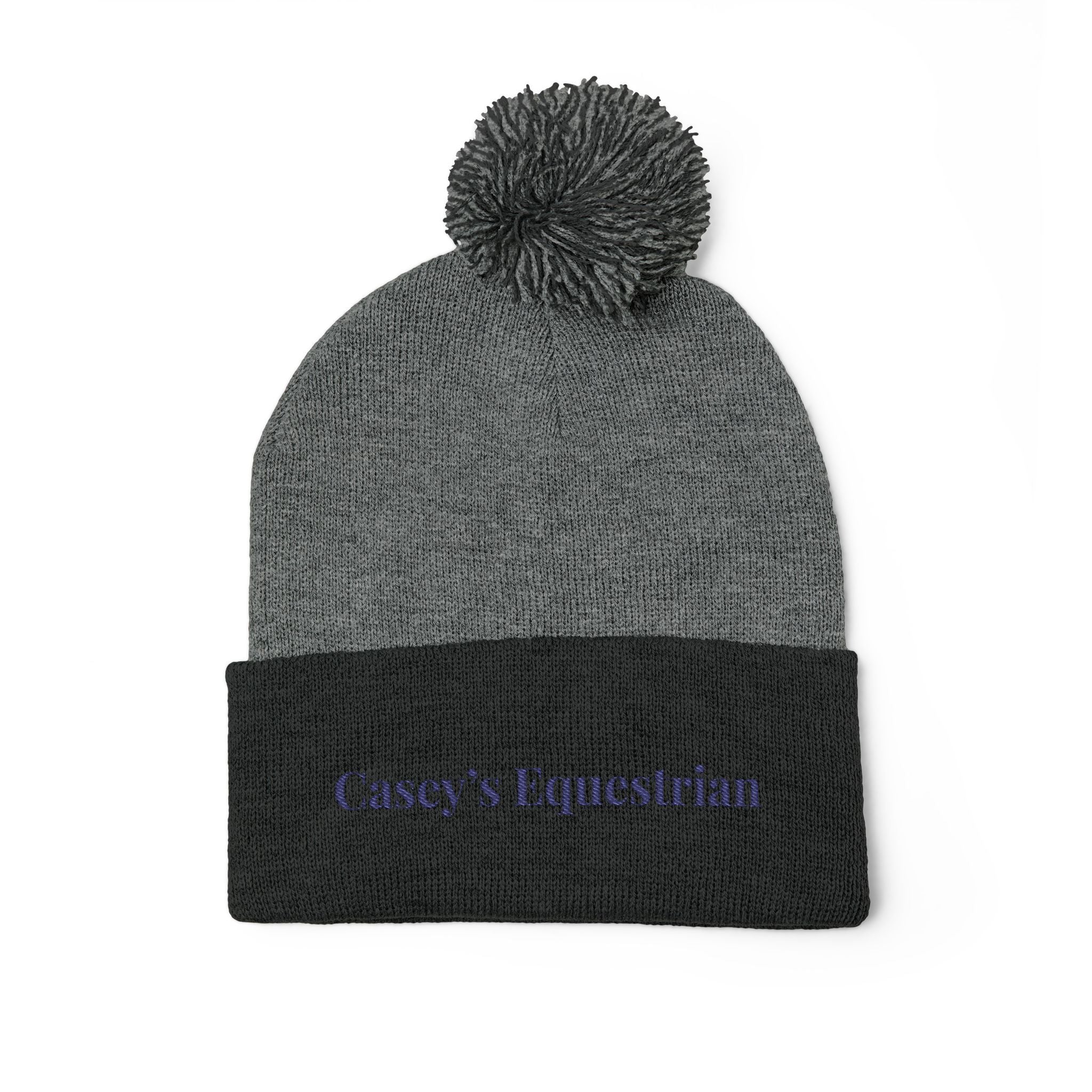 Casey's Embroidered Pom-Pom Winter Hat