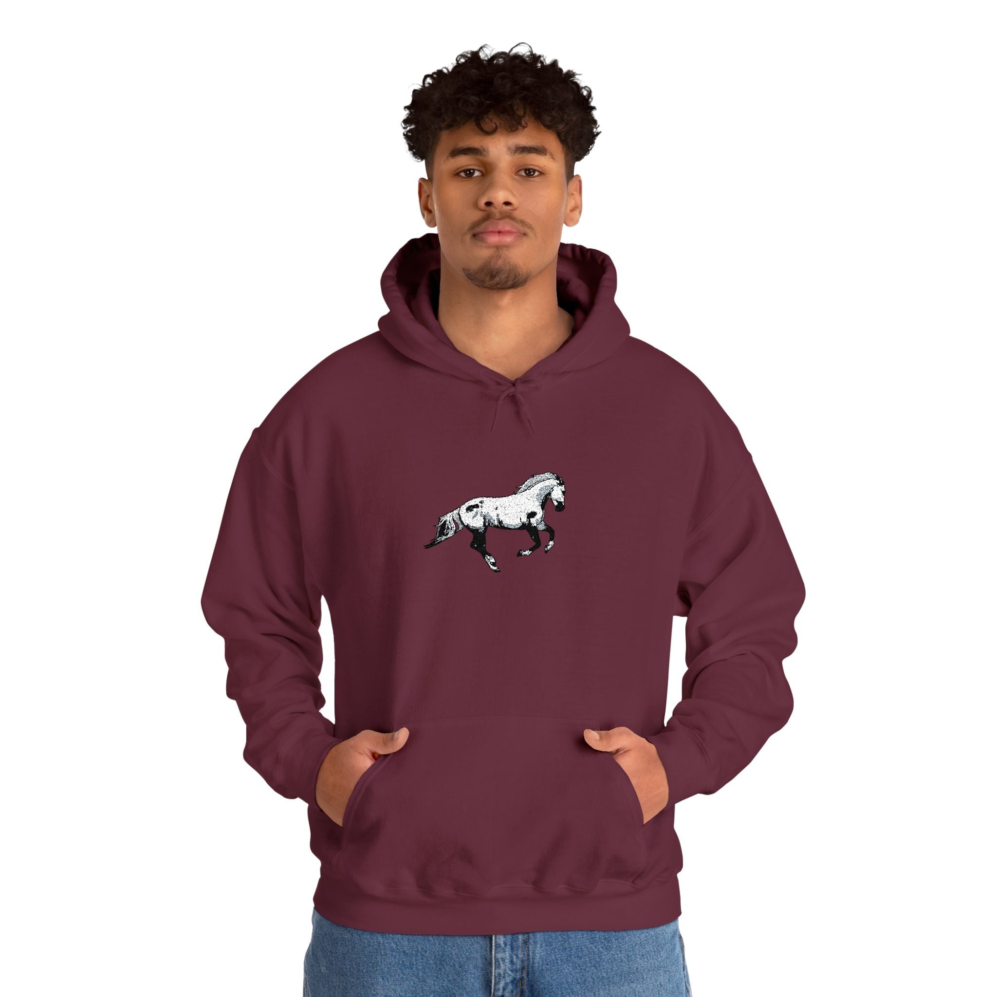 Embroidered Horse Hoodie