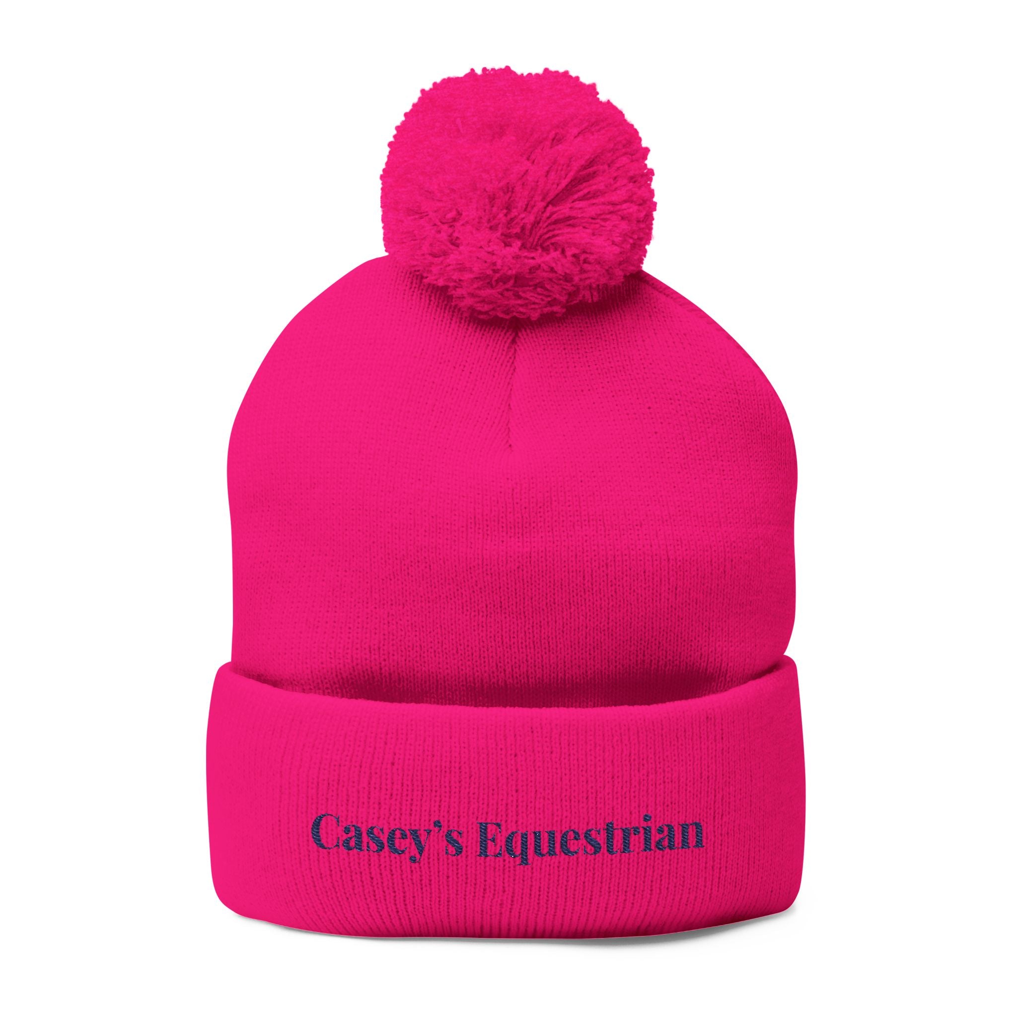 Casey's Embroidered Pom-Pom Winter Hat