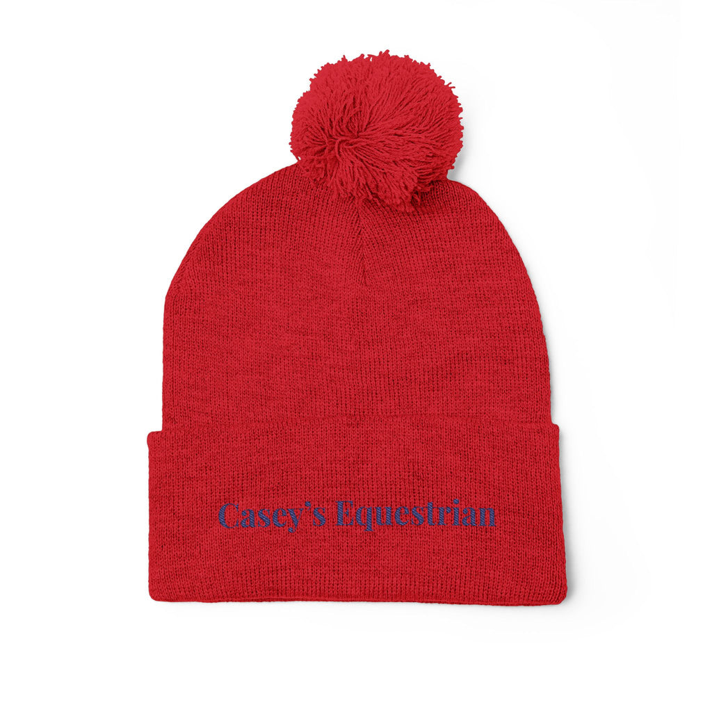 Casey's Embroidered Pom-Pom Winter Hat