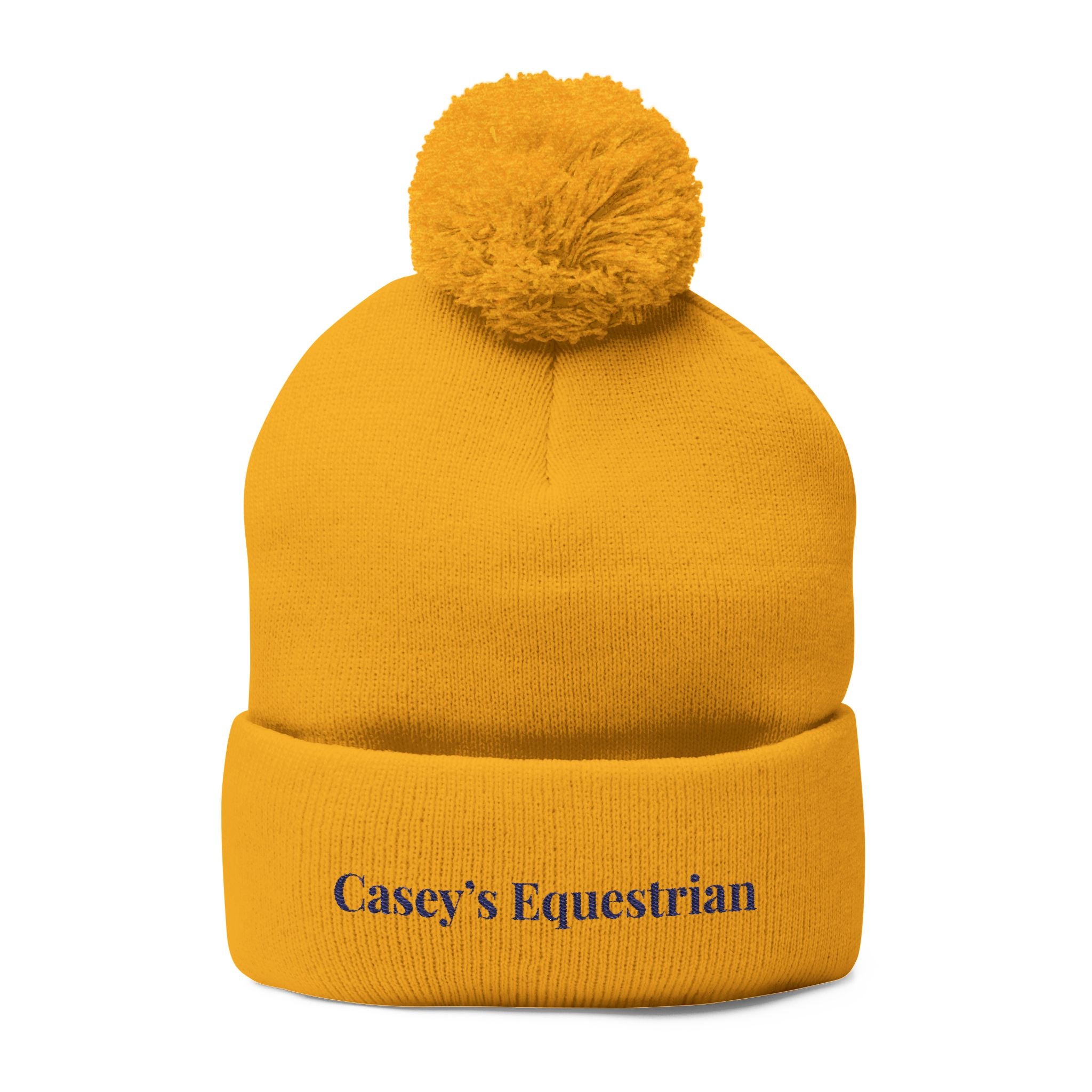 Casey's Embroidered Pom-Pom Winter Hat