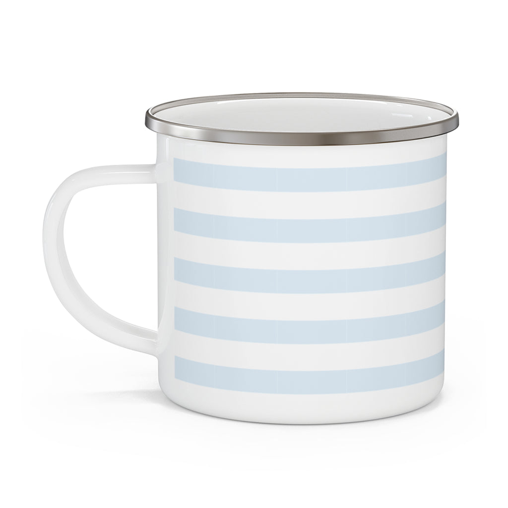 Blue Striped Enamel Mug