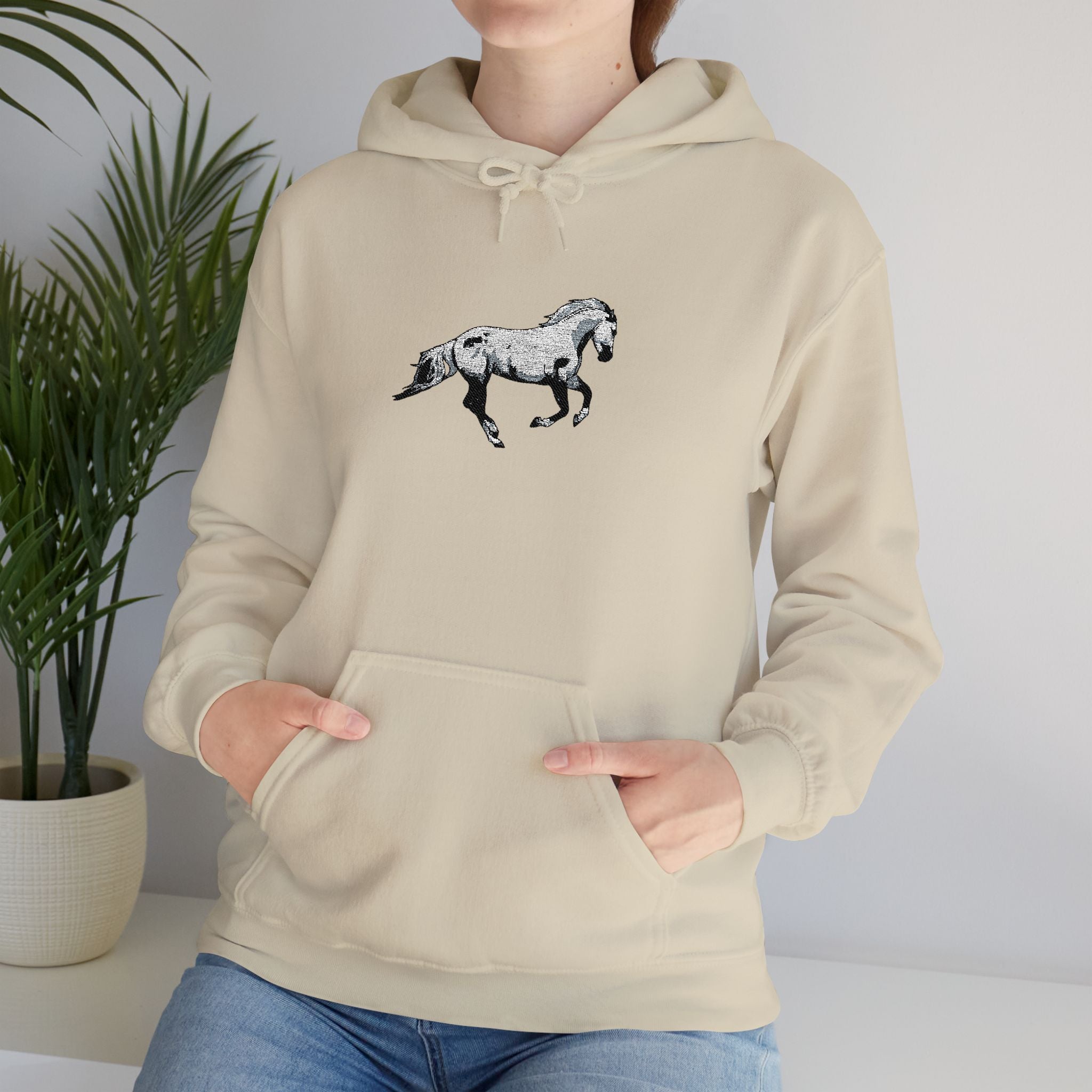 Embroidered Horse Hoodie