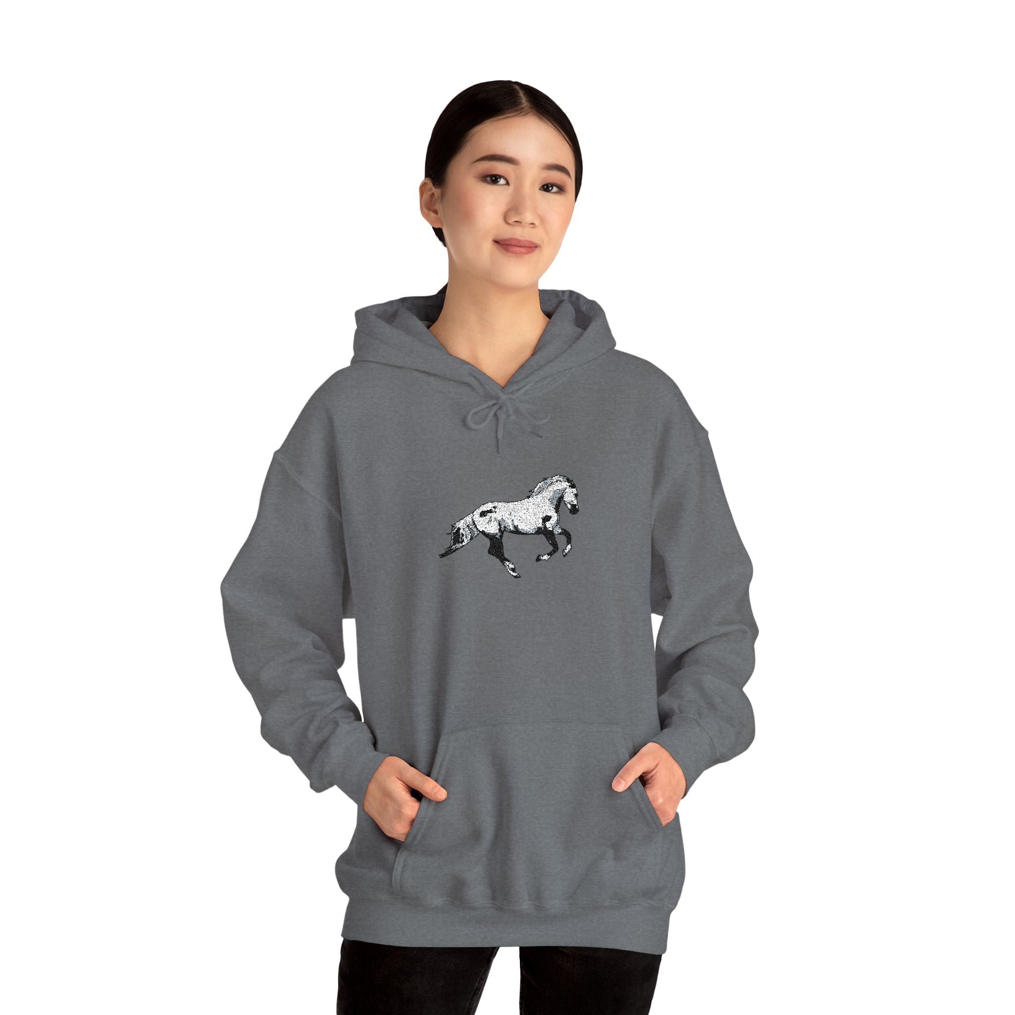Embroidered Horse Hoodie