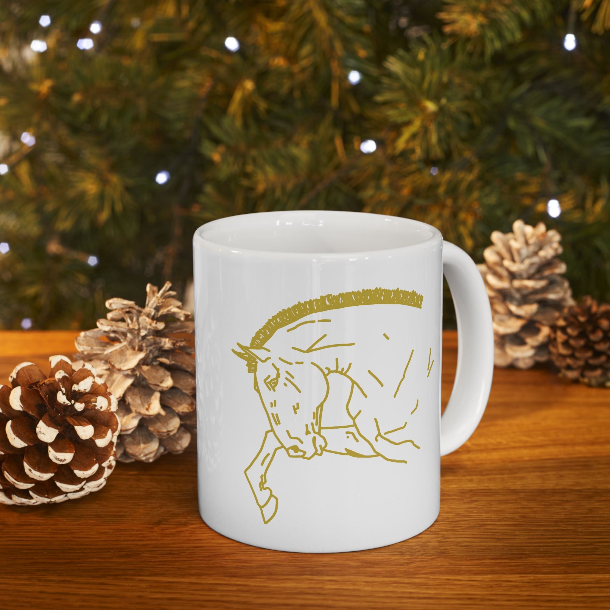 Golden Horse Ceramic Mug
