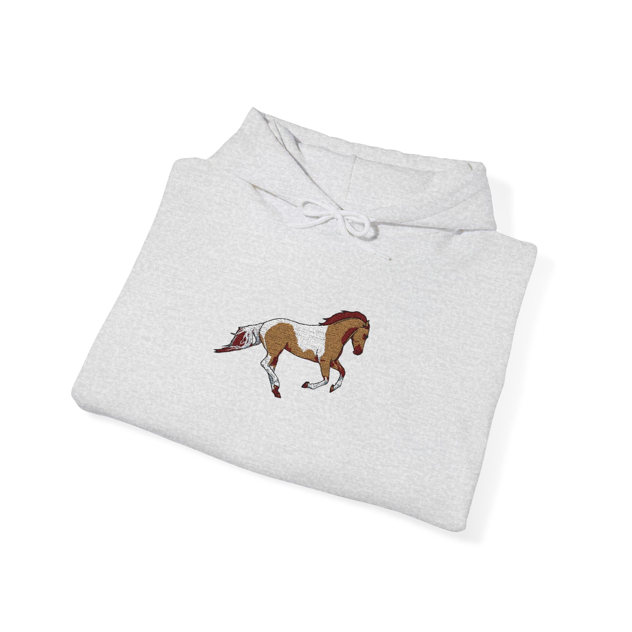Painted Pinto Horse Hoodie - Small Chest Artwork, Equestrian Gift