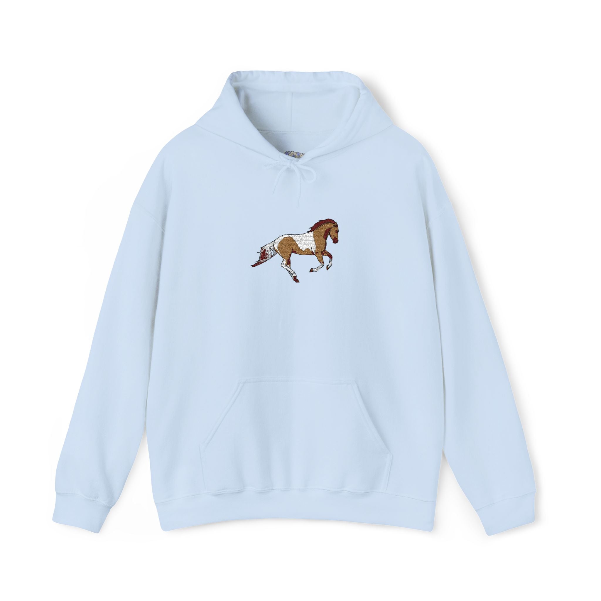 Painted Pinto Horse Hoodie - Small Chest Artwork, Equestrian Gift