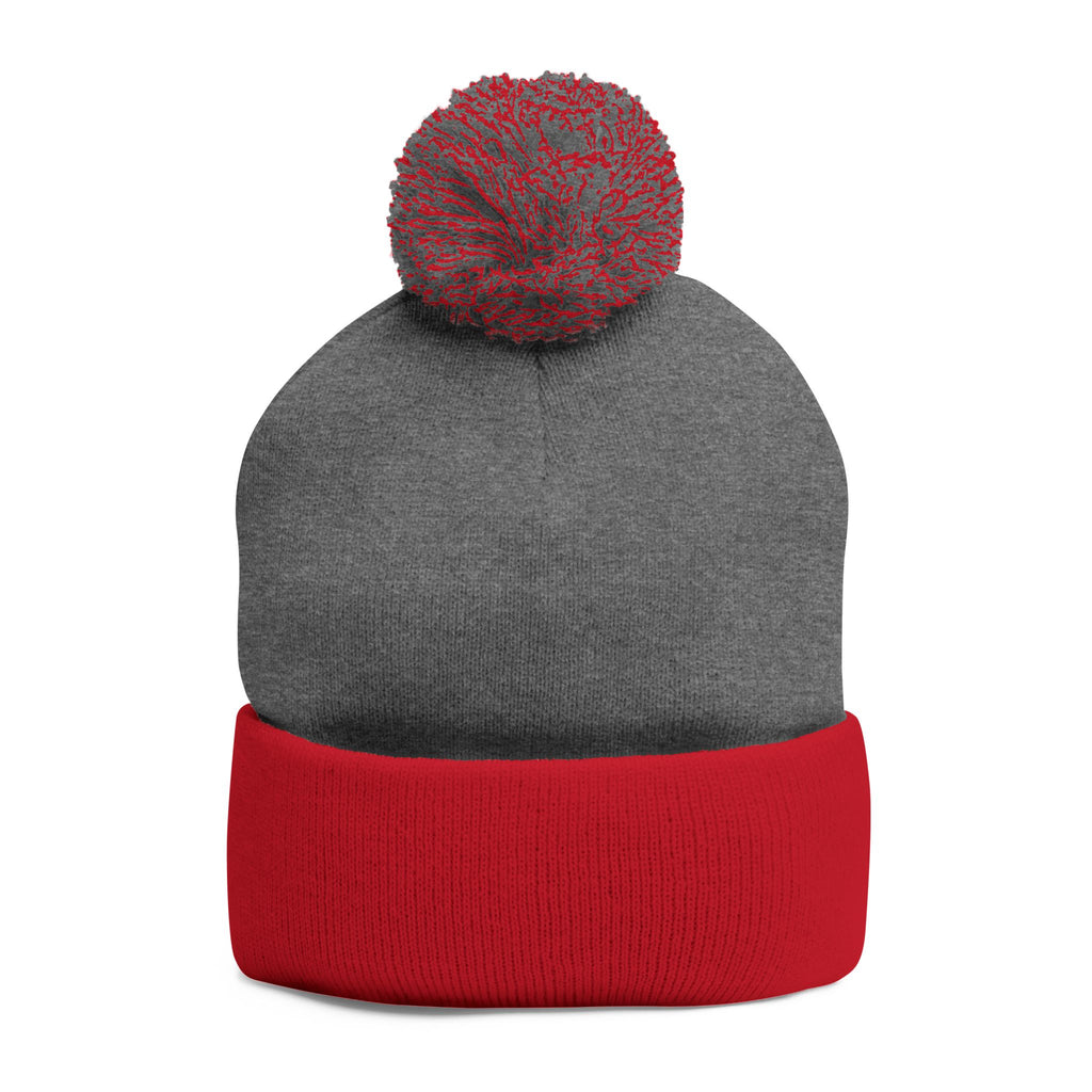 Casey's Embroidered Pom-Pom Winter Hat