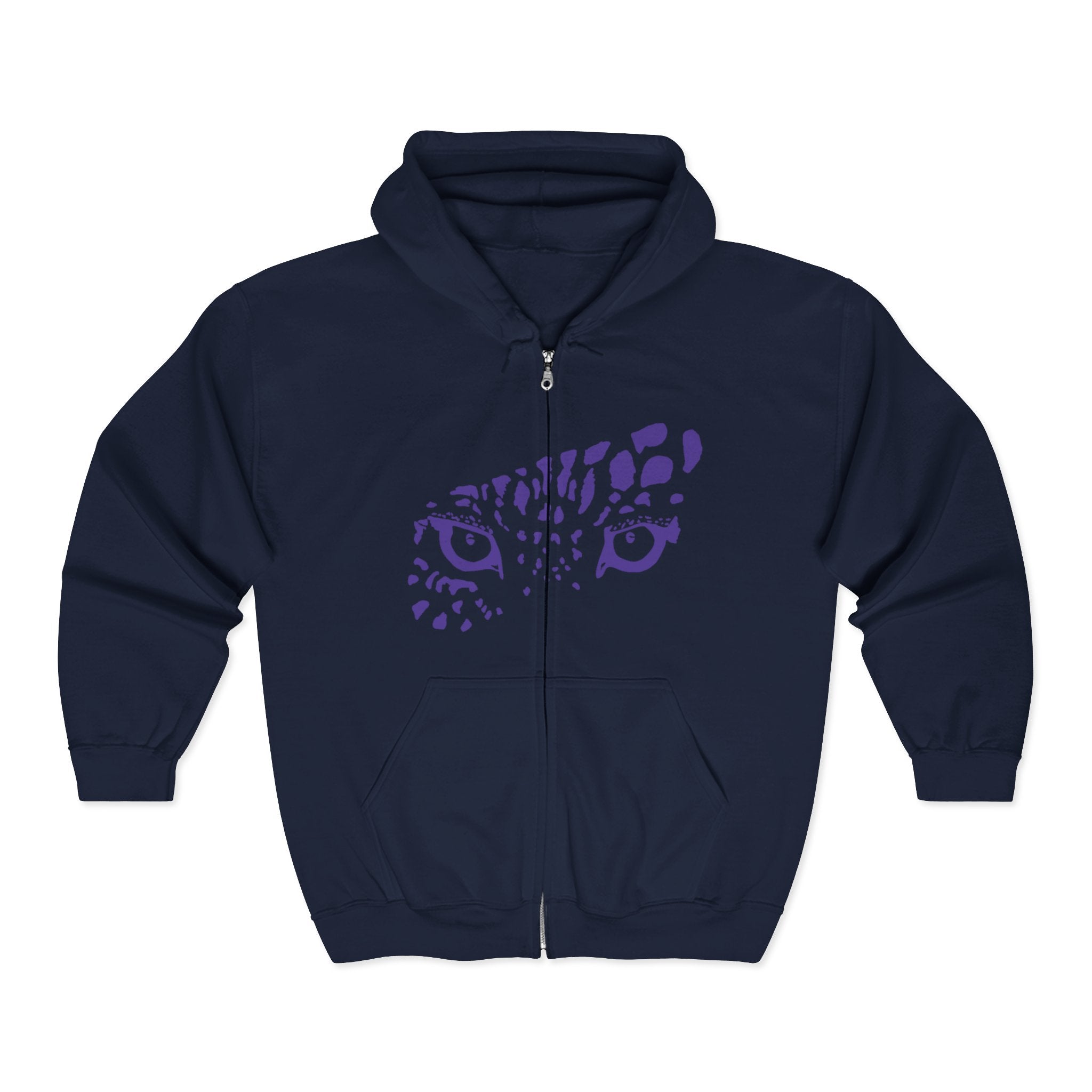 Purple Leopard Eyes Zip Hoodie