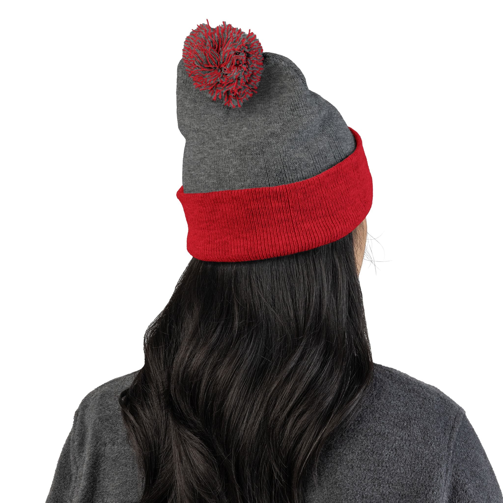 Casey's Embroidered Pom-Pom Winter Hat