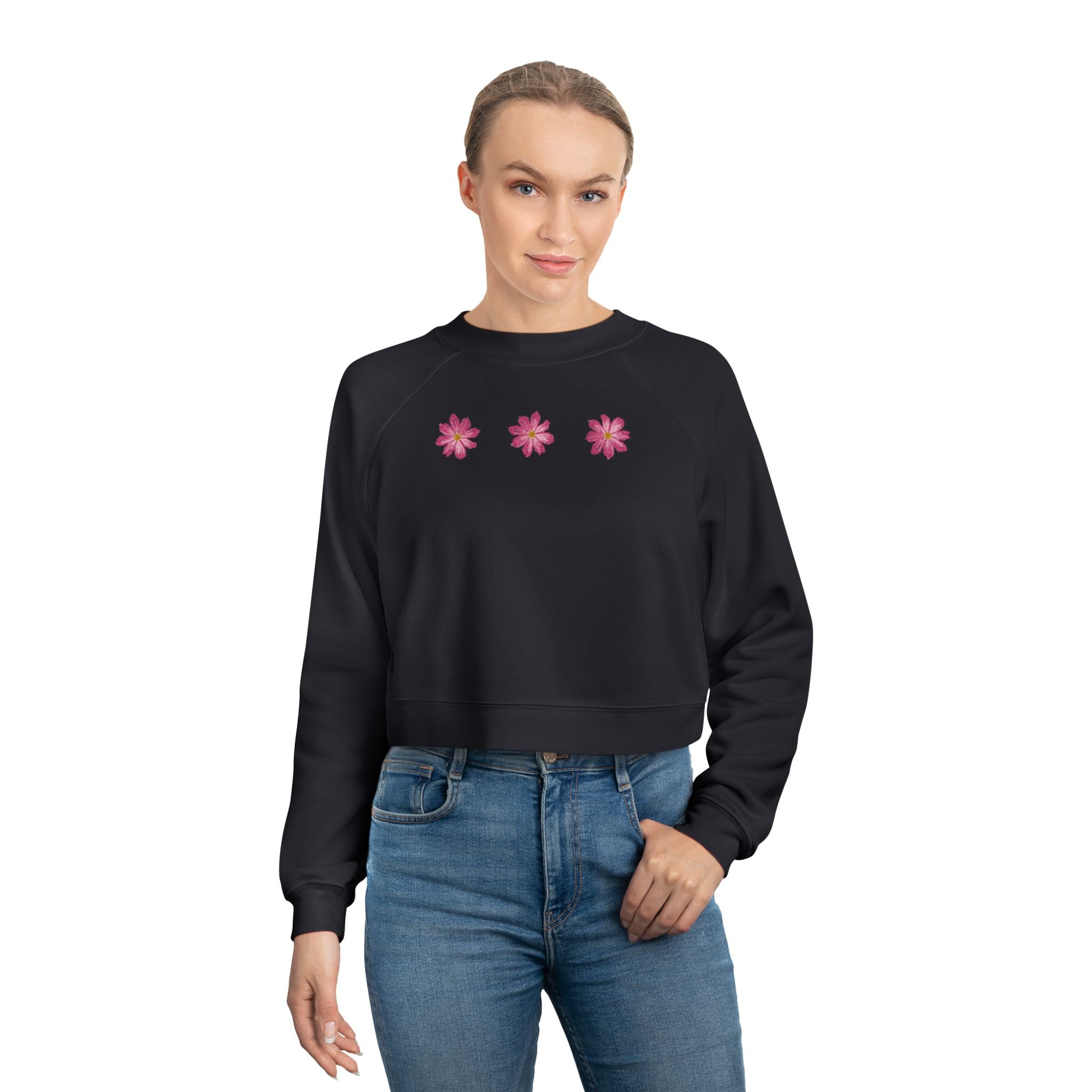 Floral Fleece Crop Pullover