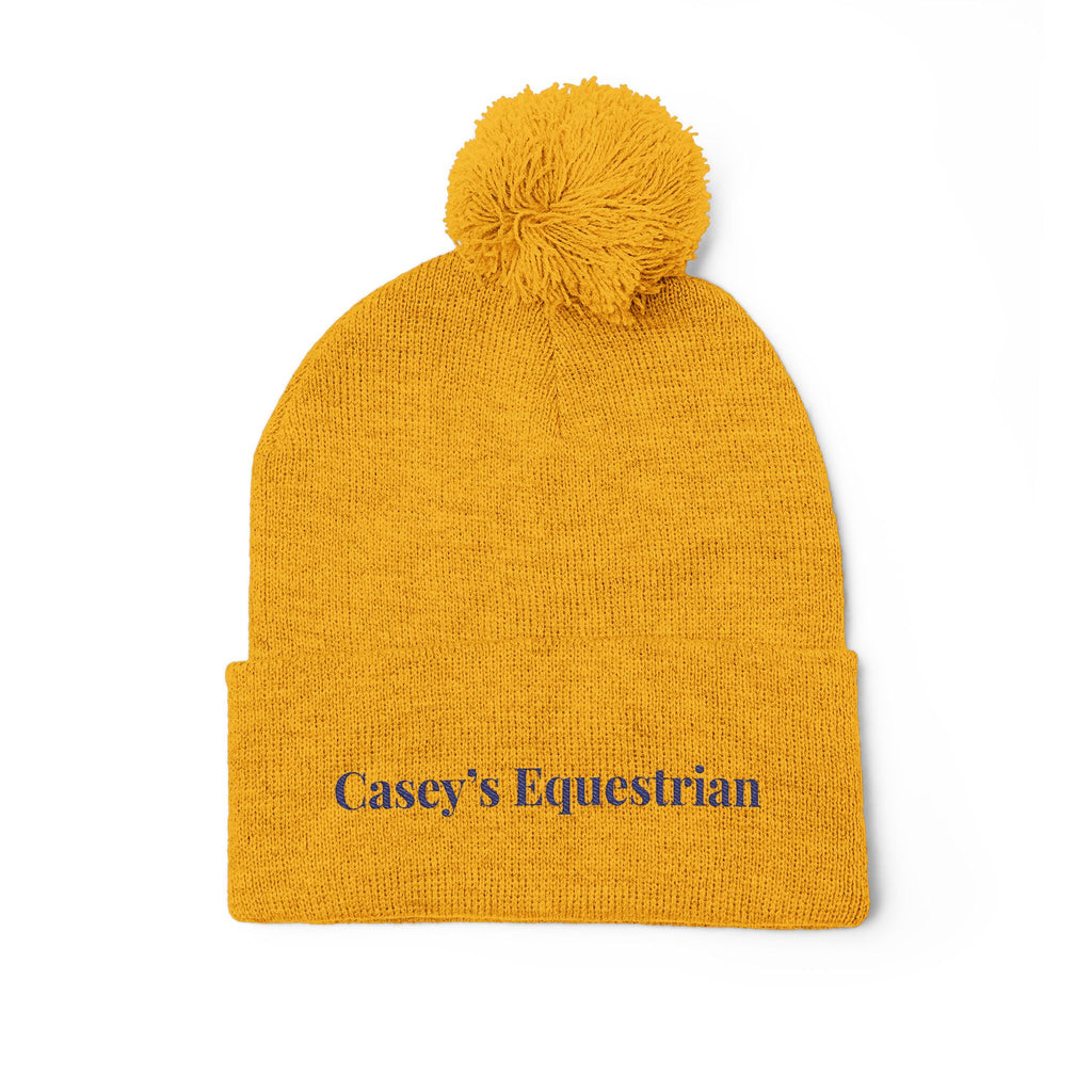 Casey's Embroidered Pom-Pom Winter Hat