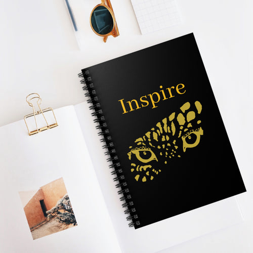 "Inspire" Gold Leopard Spiral Notebook – Capture Your Boldest Ideas