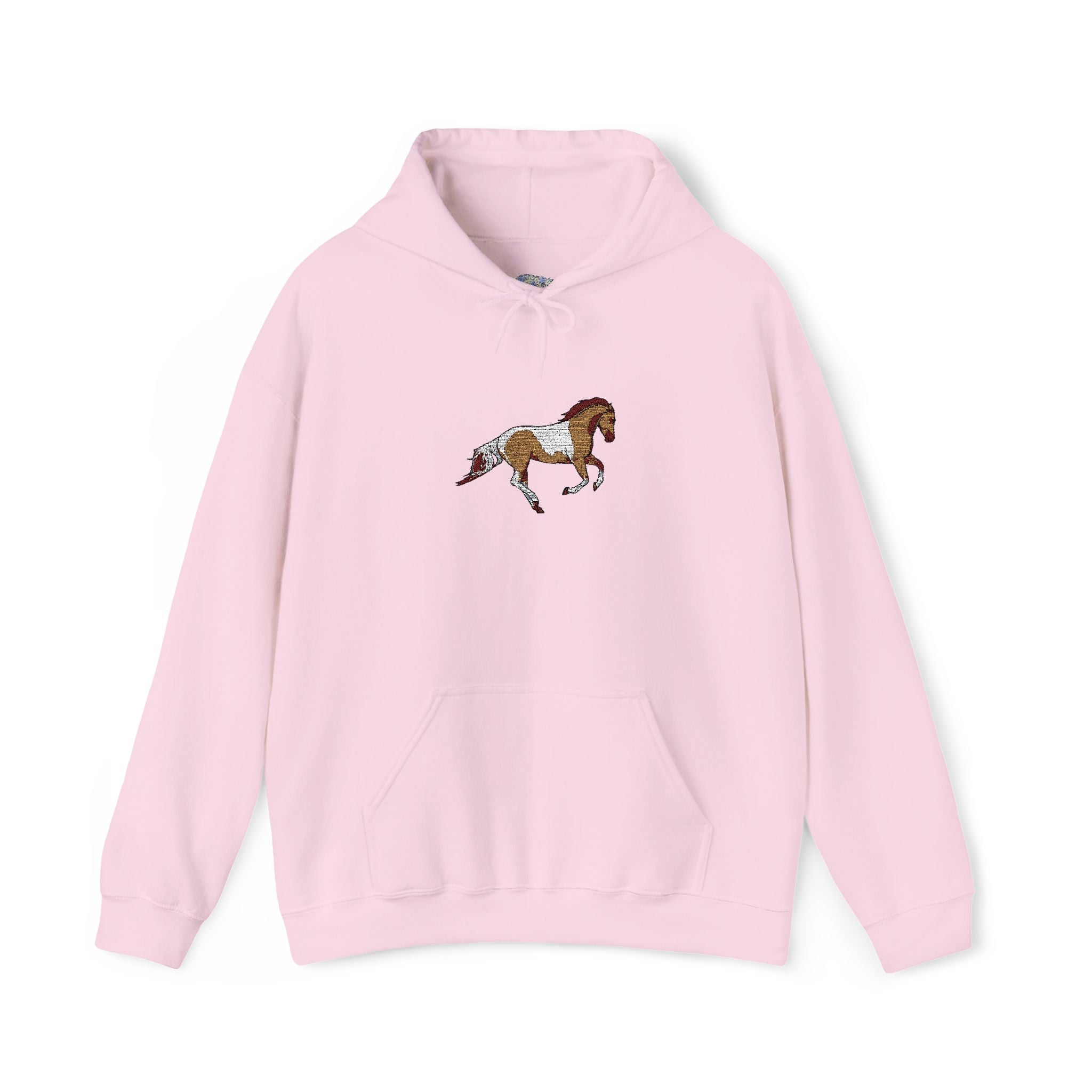 Painted Pinto Horse Hoodie - Small Chest Artwork, Equestrian Gift
