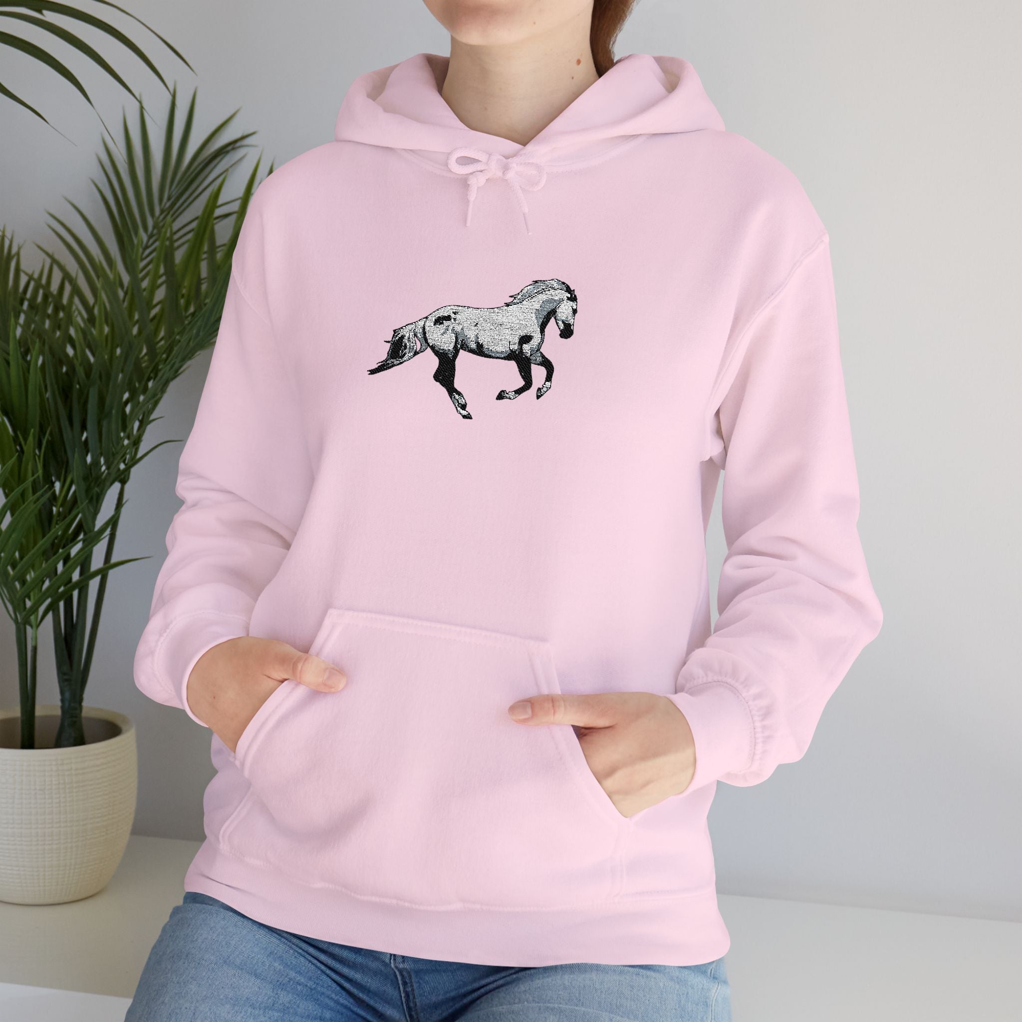 Embroidered Horse Hoodie