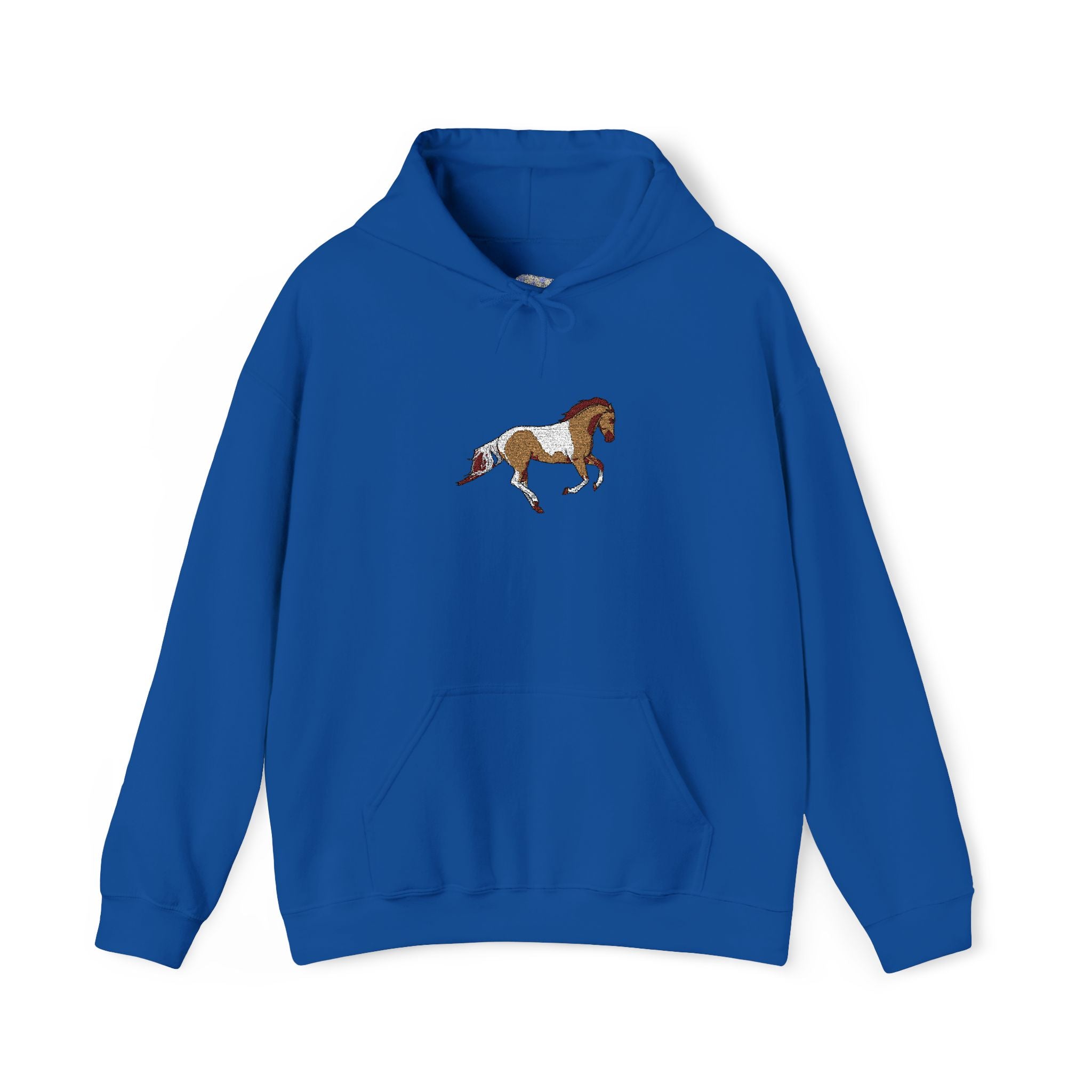 Painted Pinto Horse Hoodie - Small Chest Artwork, Equestrian Gift