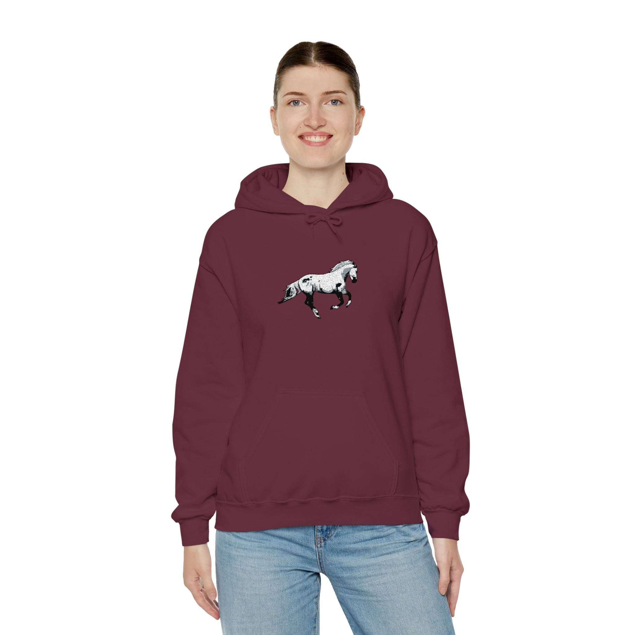 Embroidered Horse Hoodie